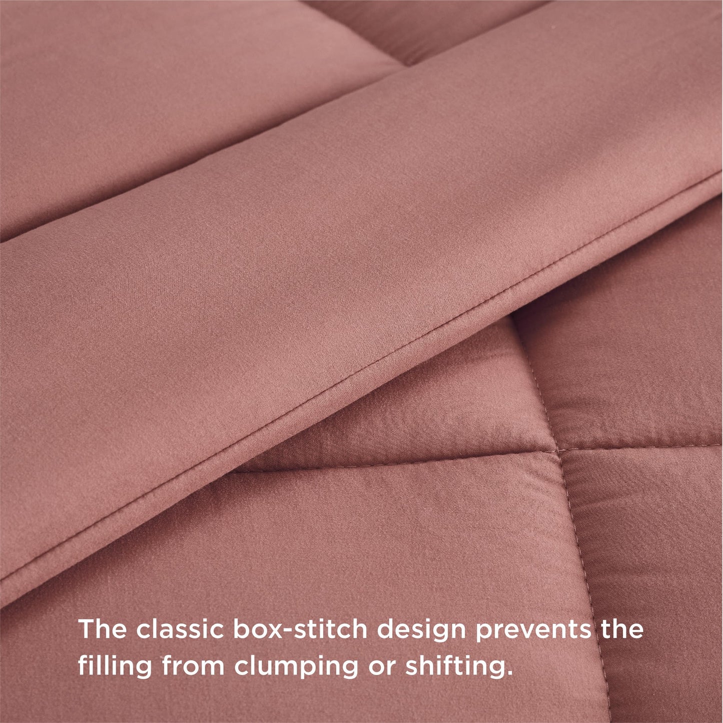 Bedsure Comforter Duvet Insert - Quilted Comforters Twin XL Size, All Season Duvet, Down Alternative Bedding Comforter with Tabs(Dusty Pink,Twin XL 92"x68")