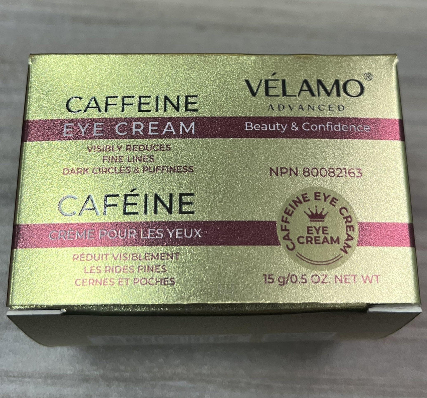 VELAMO ADVANCED Caffeine Eye Cream: for Dark Circles Puffiness Under Eye Bags Wrinkles