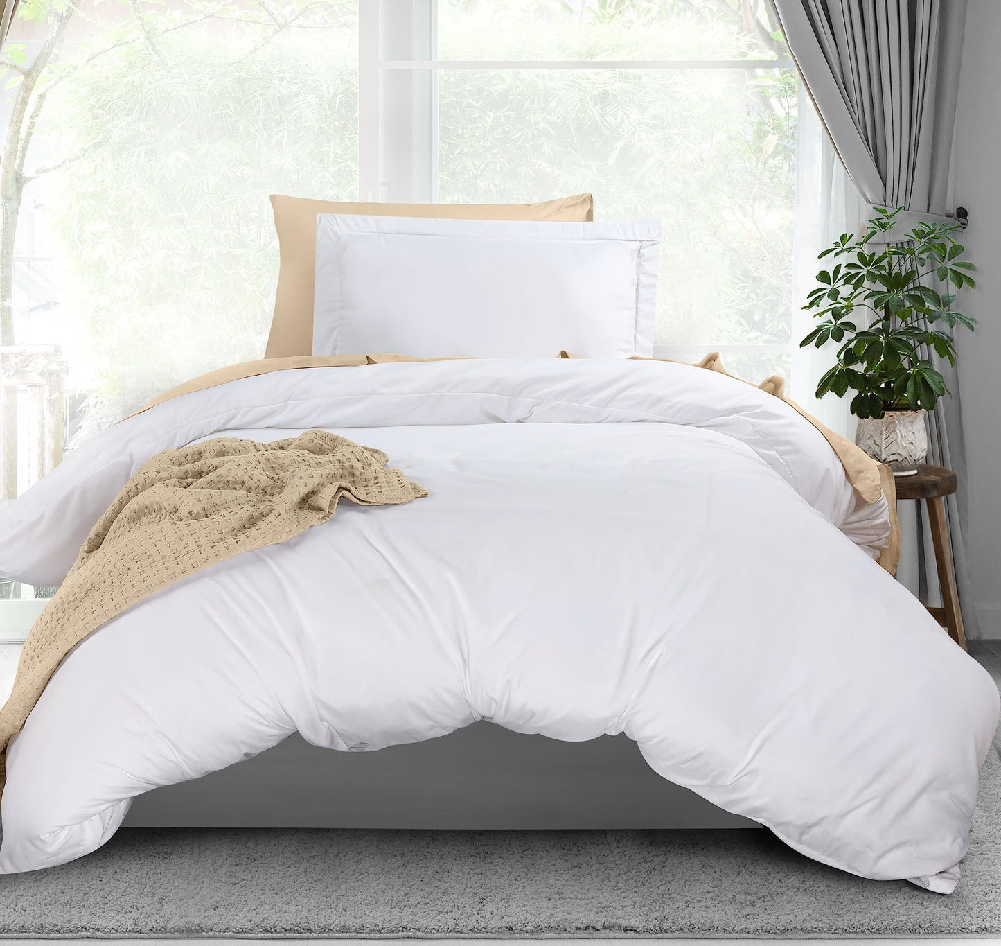 Utopia Bedding Duvet Cover Twin Size - 1 Duvet Cover with 1 Pillow Sham - 2 Pieces Bedding Duvet Cover with Zipper Closure - Soft Brushed Microfiber, 68 X 90 Inches (Twin/Twin XL, White)