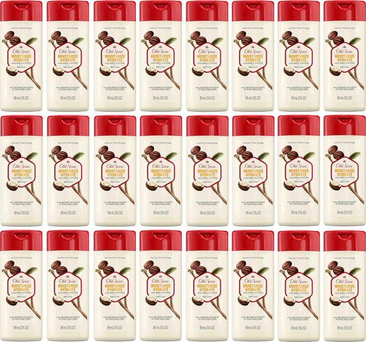 Old Spice Body Wash for Men - Travel Size Body Wash - Moisturize with Shea Butter 3 Fl Oz 24 Pack