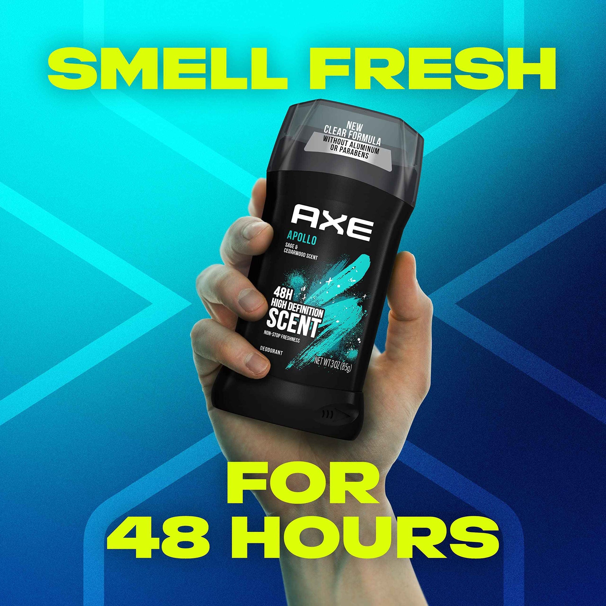 AXE Apollo Deodorant Stick 4 Count For Long Lasting Odor Protection, Sage And Cedarwood Men's Deo, Aluminum Free 3oz