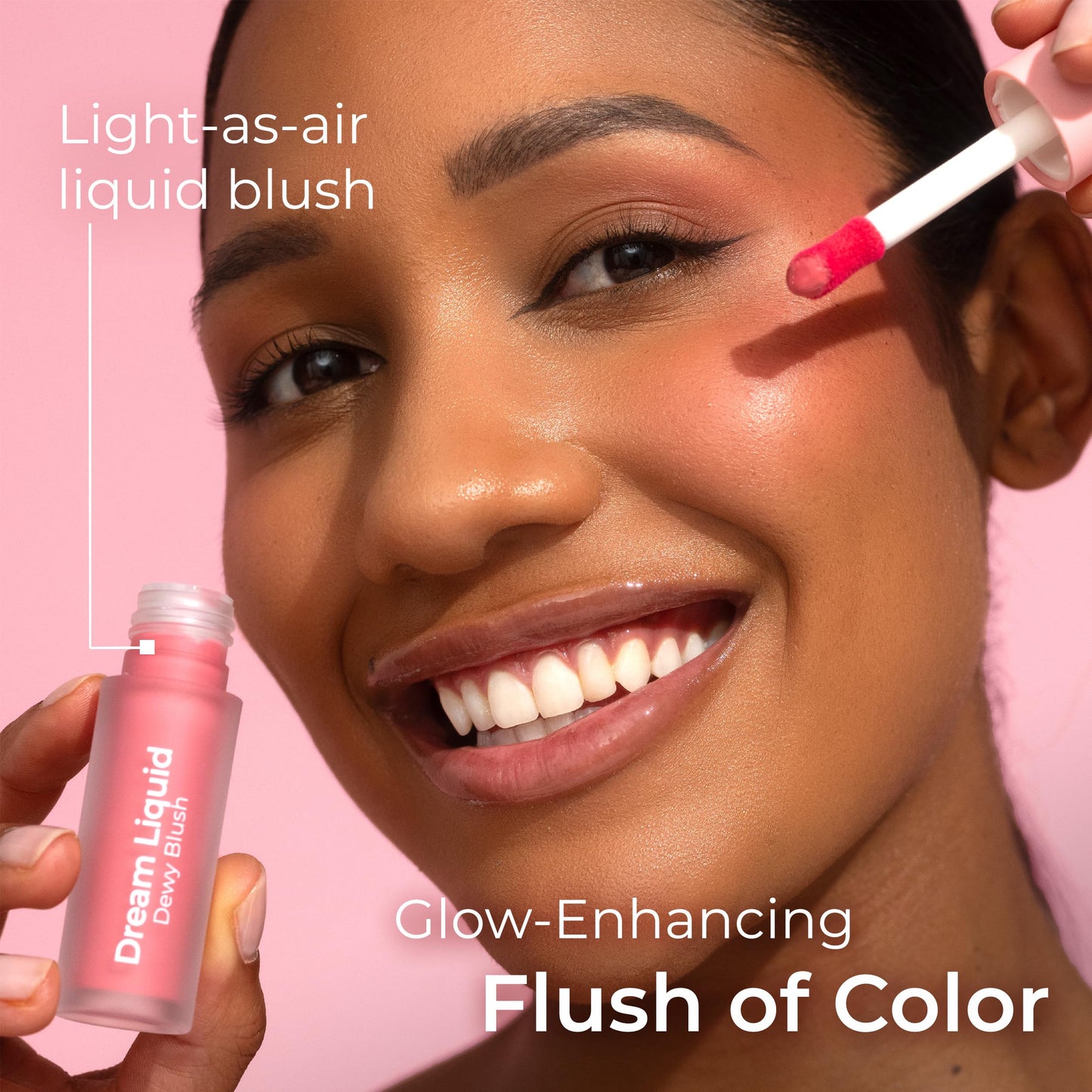 MCoBeauty Dream Liquid Dewy Blush, Cool Pink, Radiant Flush for Fresh, Glowing Cheeks, Vegan, Cruelty Free Cosmetics