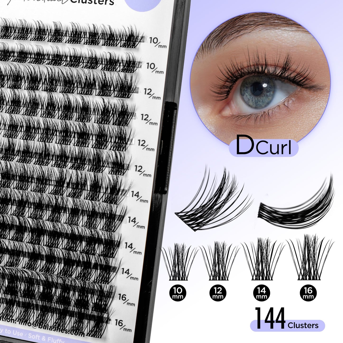 BEYELIAN Lash Extension Kit C Curl Cluster Lashes Kit with 132 Pcs Lash Clusters, Eyelash Applicator Tool, Cluster Lashes Bond and Seal, Clusters Lash Glue Remover Easy to Apply at Home