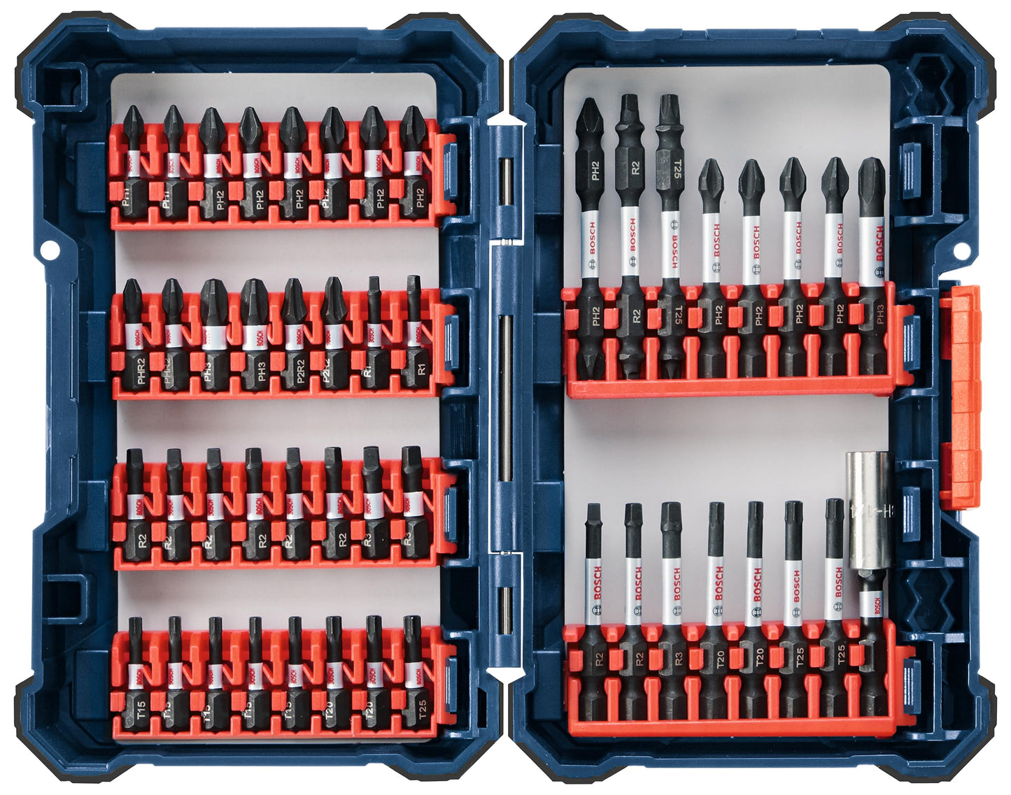 BOSCH SDMS48 48-Piece Assorted Impact Tough Screwdriving Custom Case System Set for Screwdriving Applications