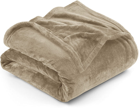 Utopia Bedding Fleece Blanket King Size Camel 300GSM Luxury Fuzzy Soft Anti-Static Microfiber Bed Blanket (90x102 Inches)