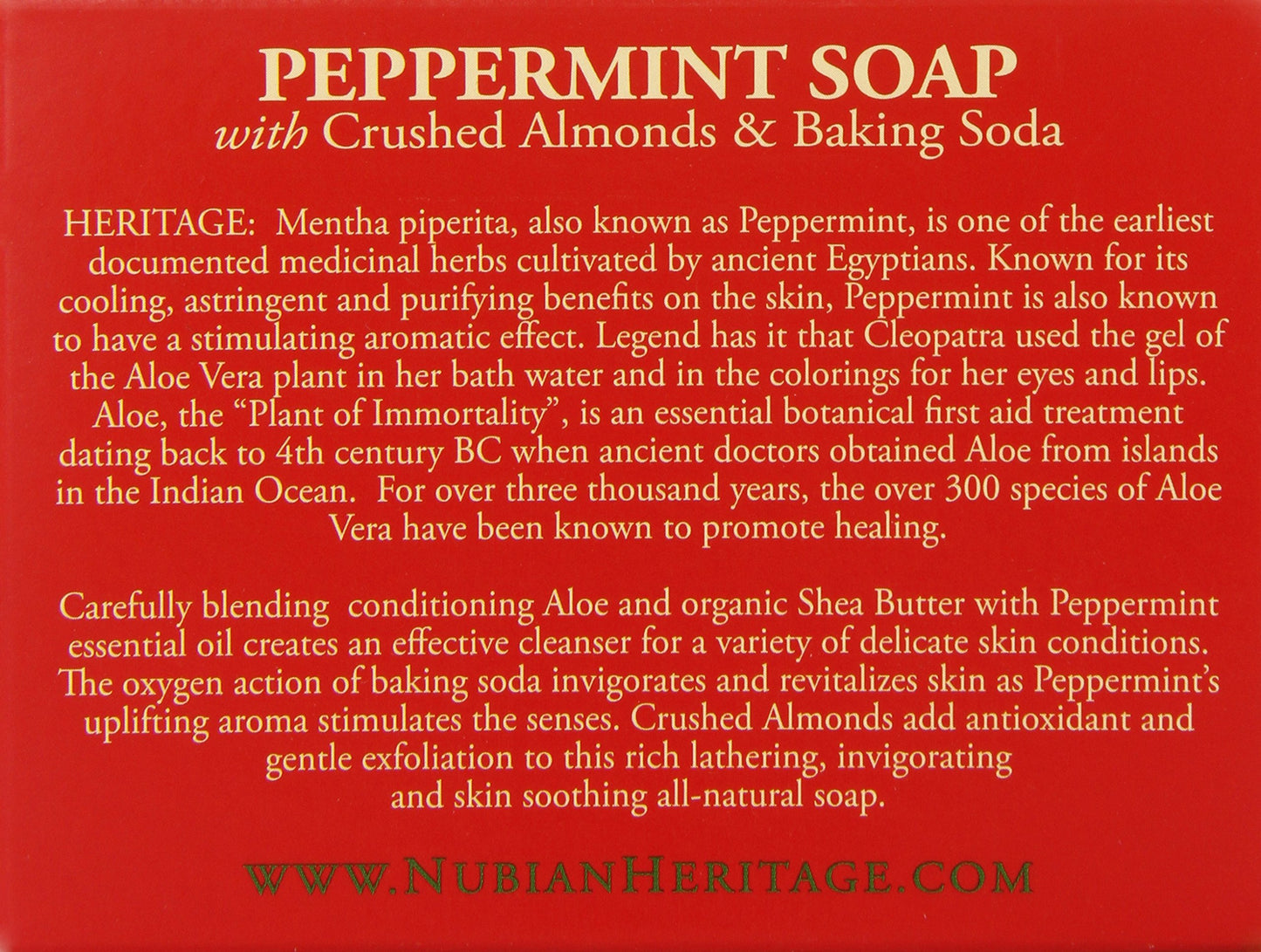 Nubian Heritage Bar Soap Peppermint & Aloe - 5 Oz, 6 Pack (Image may vary)