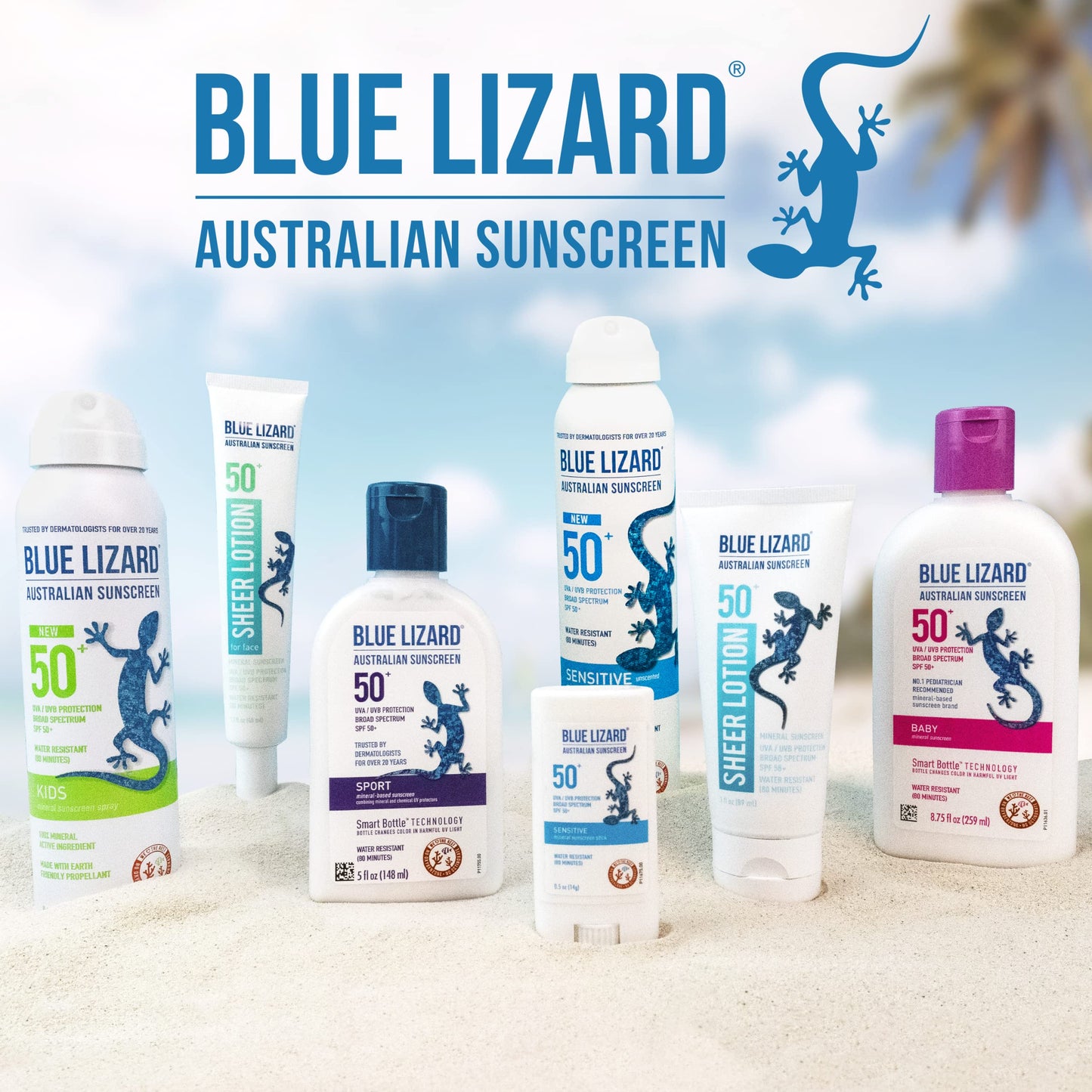 BLUE LIZARD Baby Mineral Sunscreen with Zinc Oxide, SPF 50+, Water Resistant, UVA/UVB Protection with Smart Cap Technology - Fragrance Free, 3 Ounce Tube