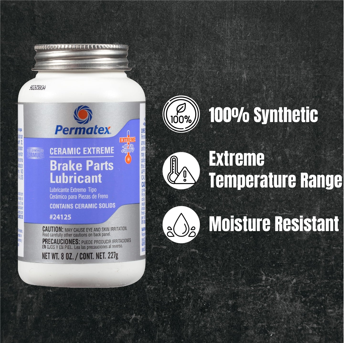 Permatex 24125 Ceramic Extreme Brake Parts Lubricant, 8 oz., Pack of 1 & 09128 Copper Anti-Seize Lubricant, 8 oz.