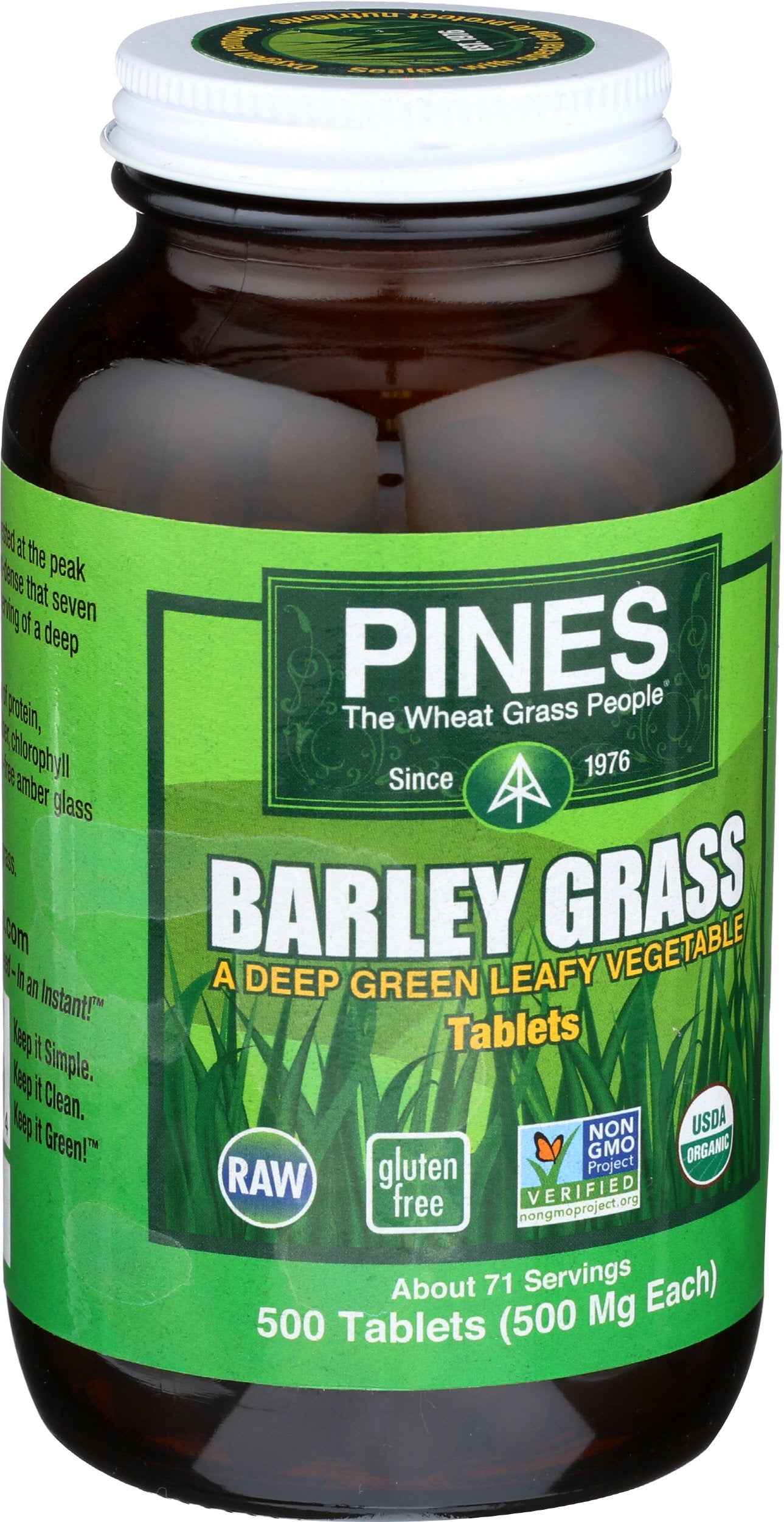 Pines Organic Barley Grass,500 mg,500 Count Tablets
