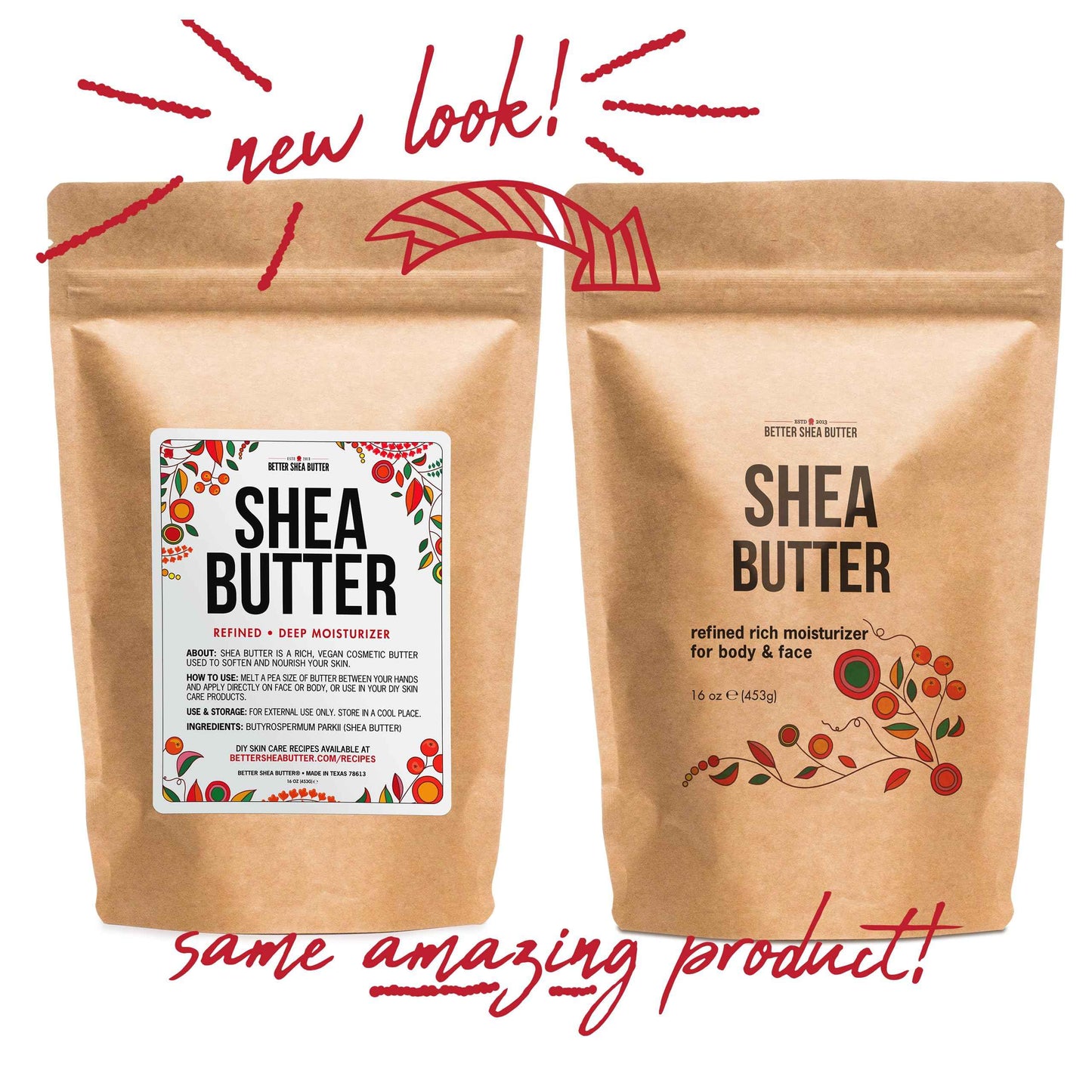 Refined Shea Butter Unscented - 100% Pure African Shea Butter for Hair & Dry Skin - Use for Soap Base, Face & Body Moisturizer, for DIY Whipped Body Butter & Lip Balm 1 LB Bar