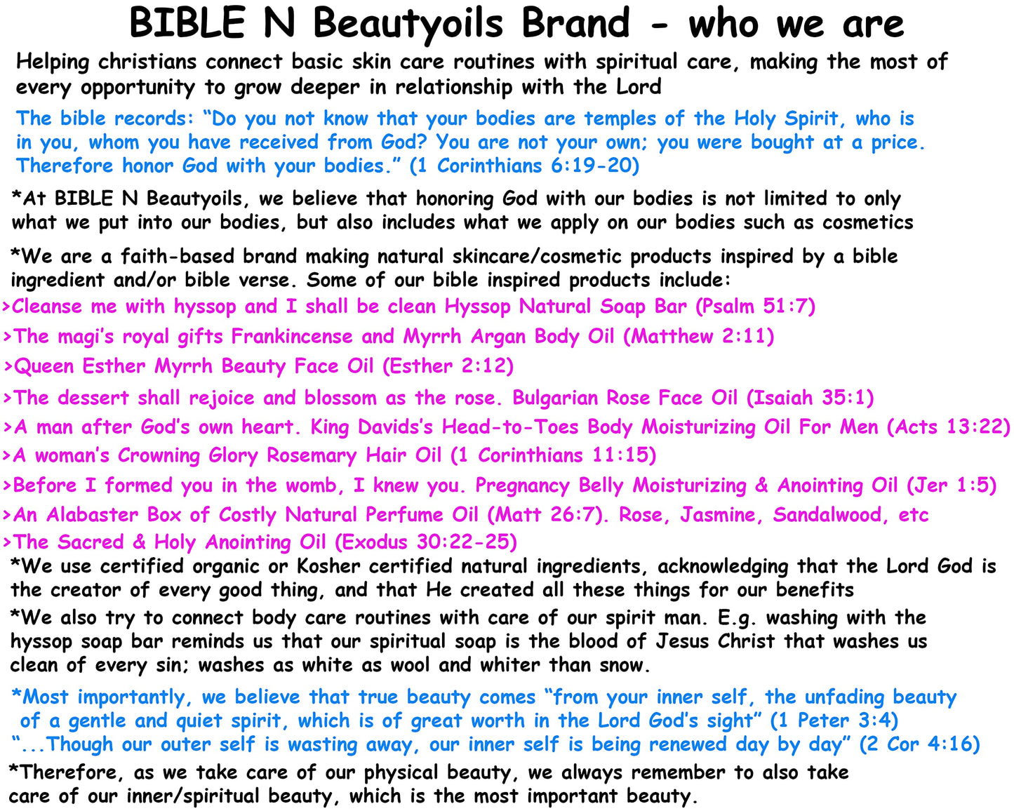 BIBLE N Beautyoils Cleanse Me With Hyssop Natural Hair and Body Wash, Organic Hyssop Infused Shampoo and Body Wash for Nourishing and Refreshing Hair & Body Cleansing (Tea Tree Peppermint & Green Tea)