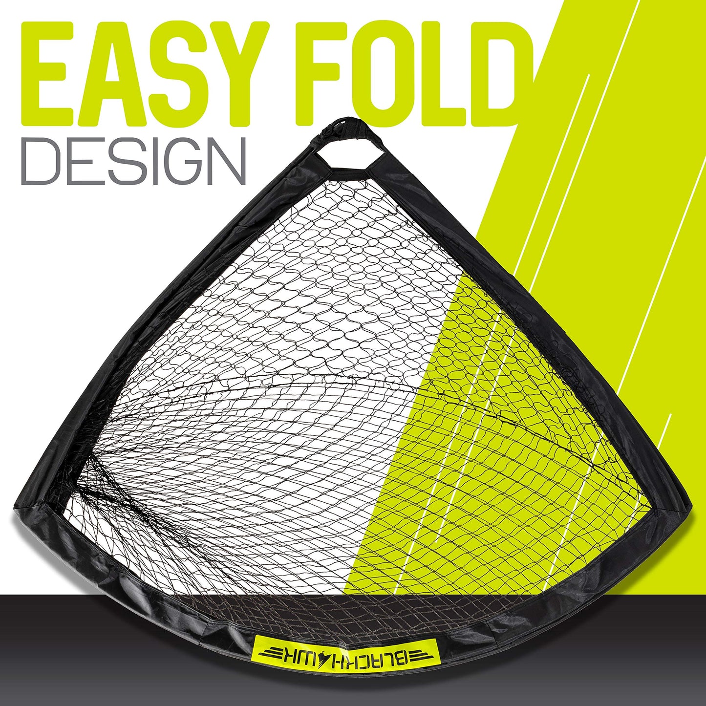 Franklin Sports Blackhawk Backyard Soccer Goal - Portable Kids Soccer Net - Pop Up Folding Indoor + Outdoor Goals - 6'6" x 3'3" - Black