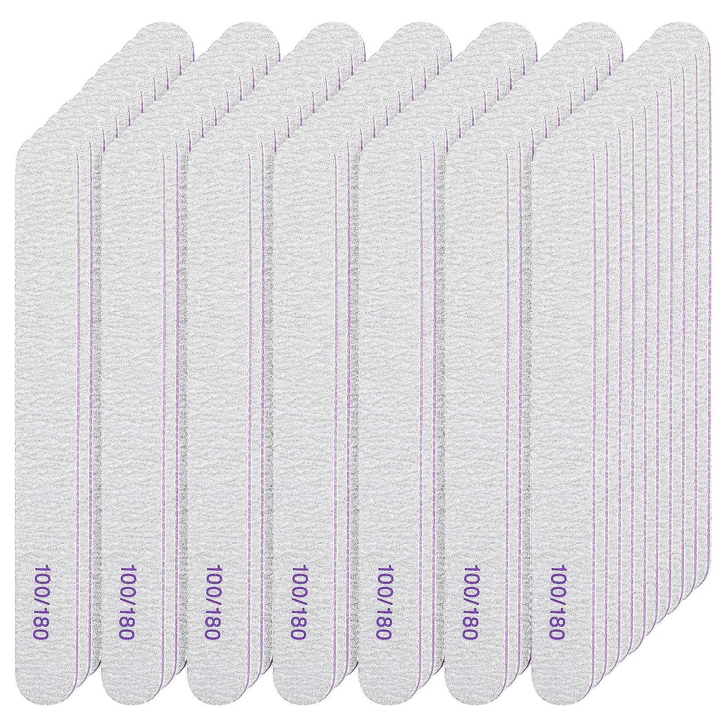 200 Pcs Nail Files 100/180 Grit Double Sides Emery Boards Reusable Nail Files for Acrylic Nails Professional Manicure Tools for Natural Nails Acrylic Nails Home and Salon Supplies (Oval)