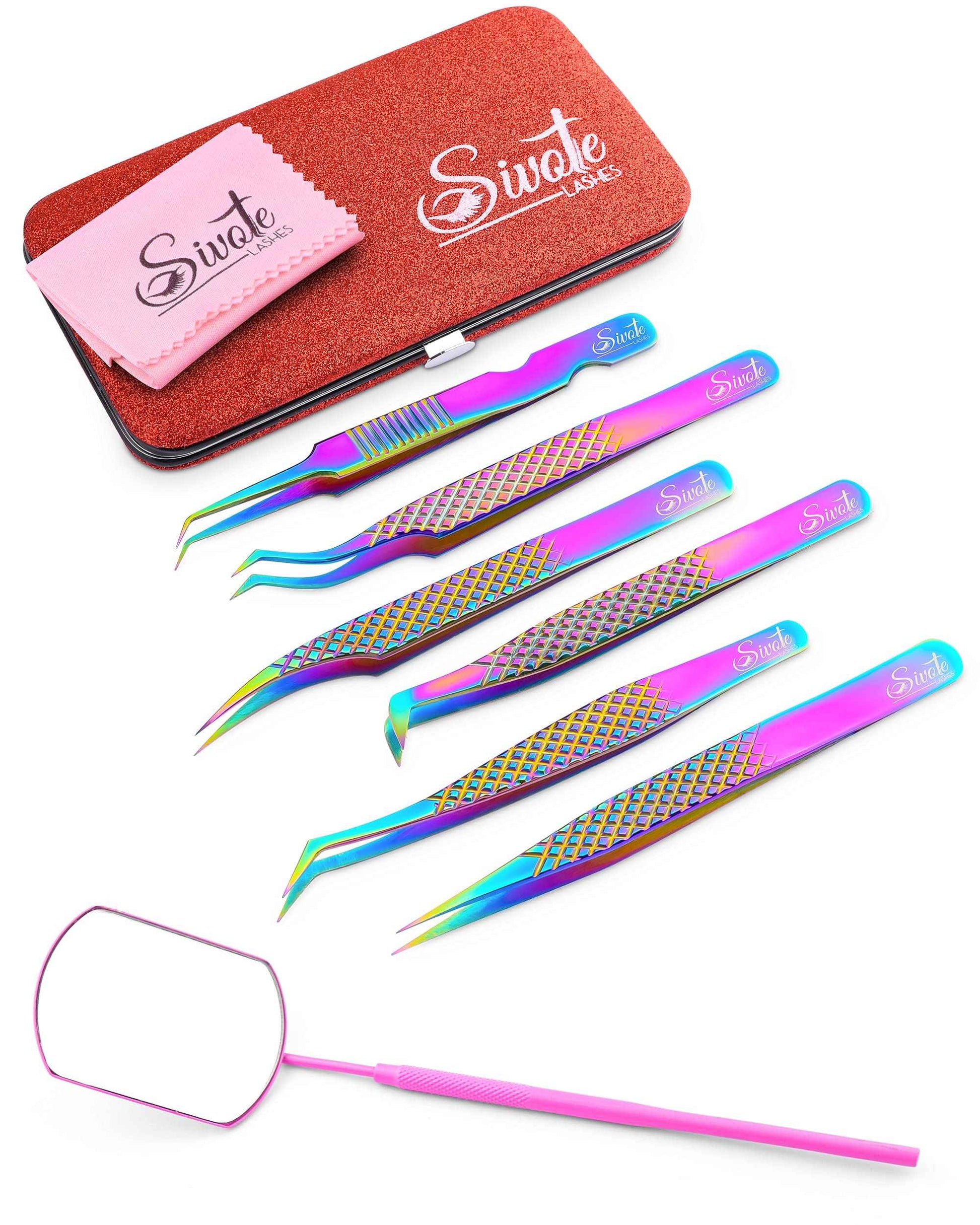 Professional Lash Tweezers + UPGRADED DESIGN Lash Mirror