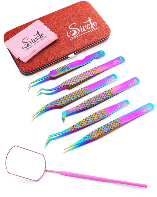 Professional Lash Tweezers + UPGRADED DESIGN Lash Mirror