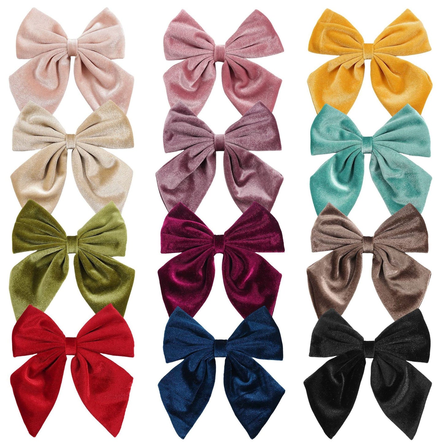 Spenlly Women Teens Girls Velvet Hair Bows Clip Kids Little Girls Hair Bow Alligator Clip Hair Barrettes Headwear Hair Accessories (Wine Red)