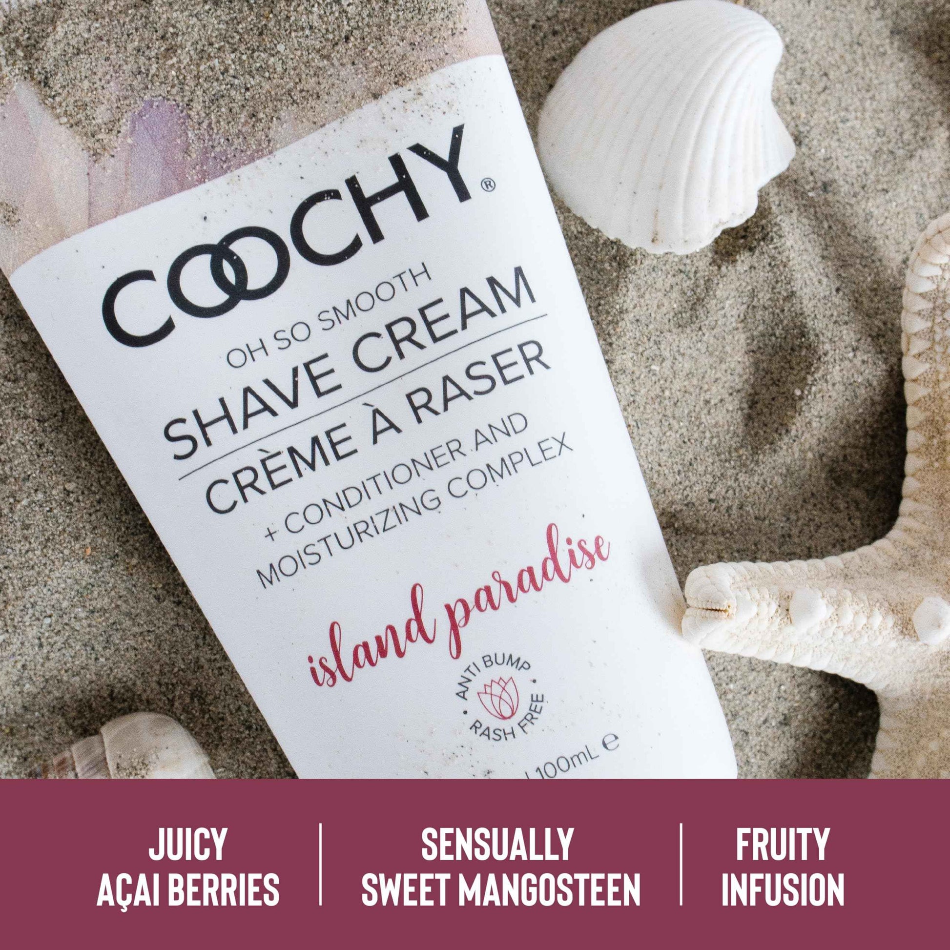 Coochy Intimate Shaving Cream | Shave Conditioner & Moisturizer for Face & Body | Ideal for Sensitive Skin Care, Anti-Bump | Island Paradise, 32 oz