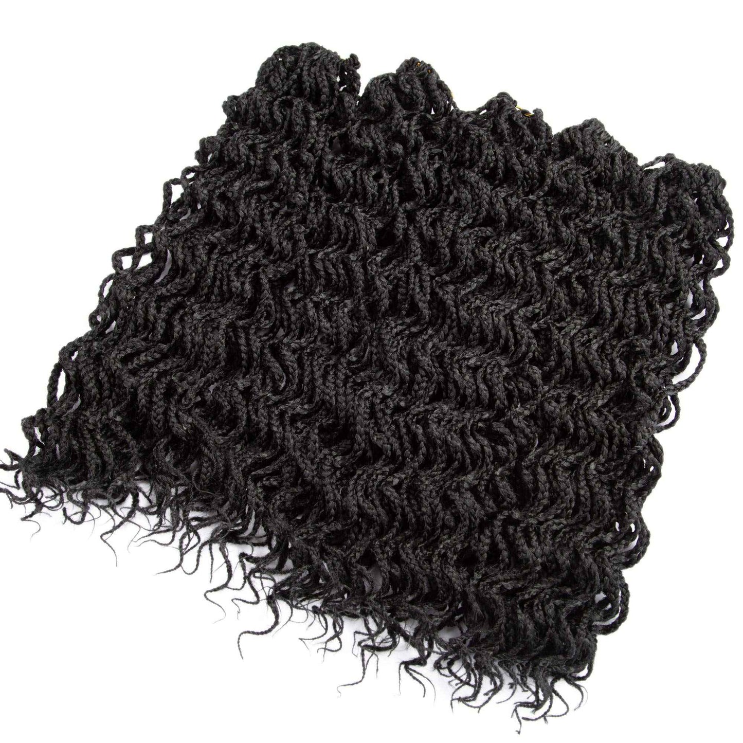 18 Inch Goddess Box Braids Crochet Braids Hair with Full Curly Braids Synthetic Premium Fiber Braiding Hair 5Packs/Lot 1B#