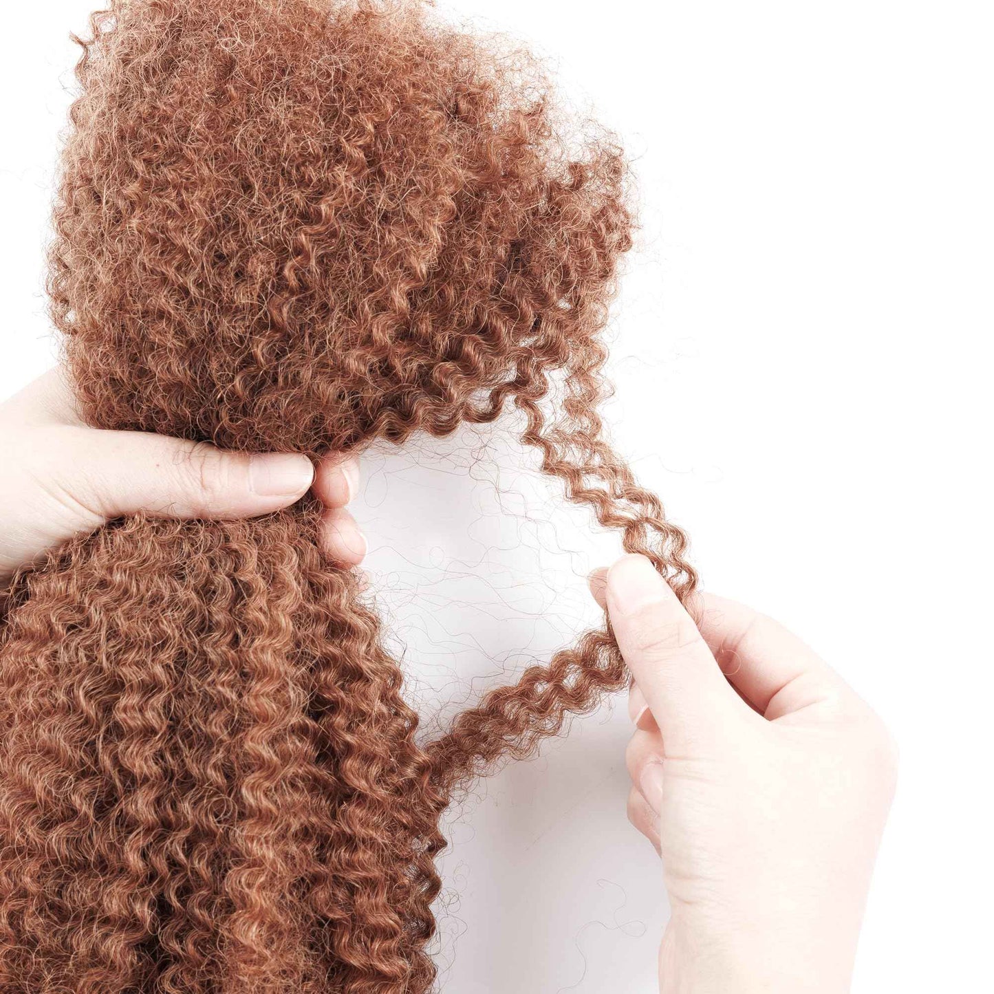 Pre-sretched Afro Kinkys Bulk Human Hair Human Hair for Locs/Twists/Braids/Repair Locs Afro Kinky Curly Bulk Can Bleach And Dye(#30,14inch 50g)