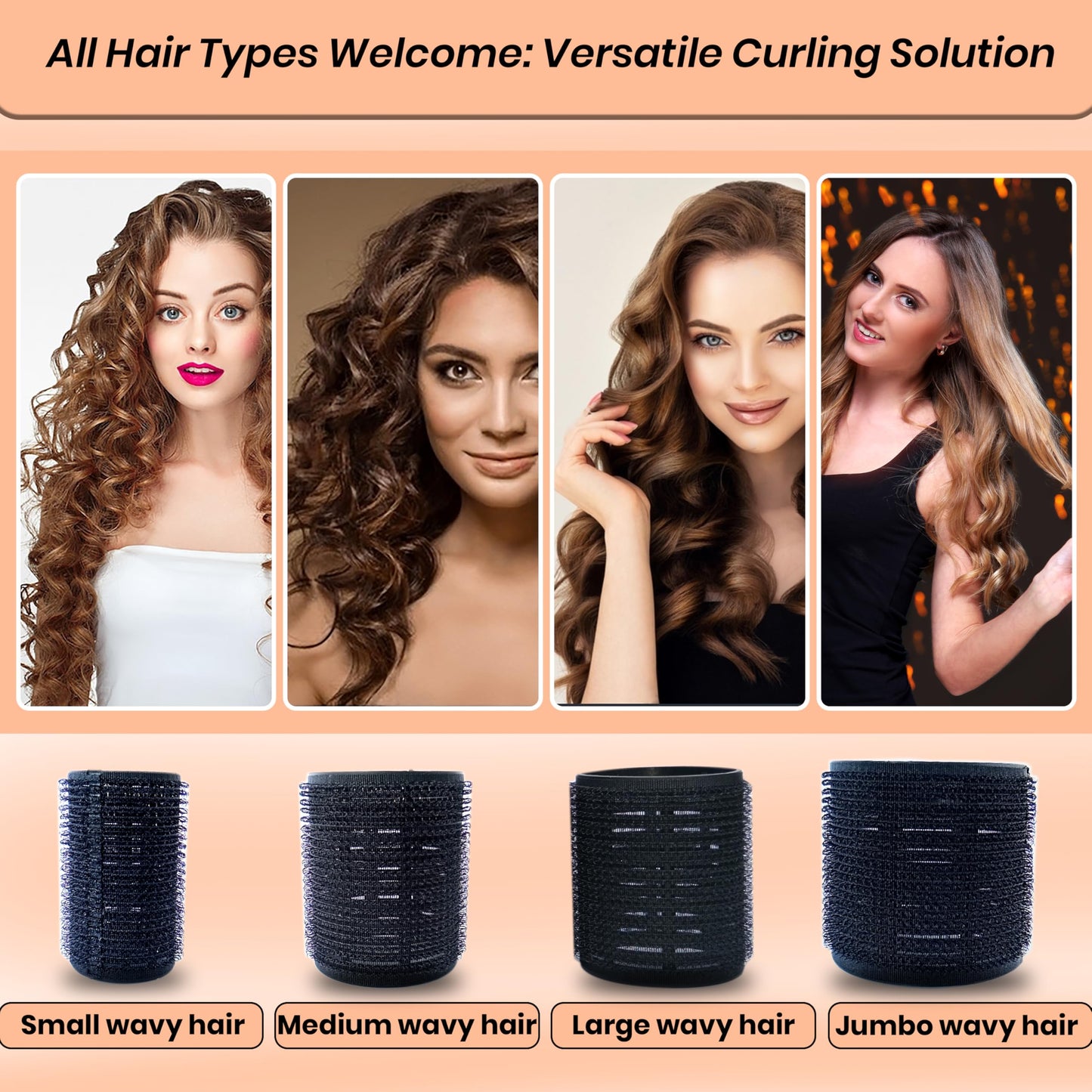 MIRZIANS 8pcs Heatless Small Hair Rollers with 8 Clips- Self Holding Velcro Curlers for Short Hairs-Gripping Sticky Hair Curler- No Heat Rollers for Hair Curls-Salon Hairdressing Curling Tool.