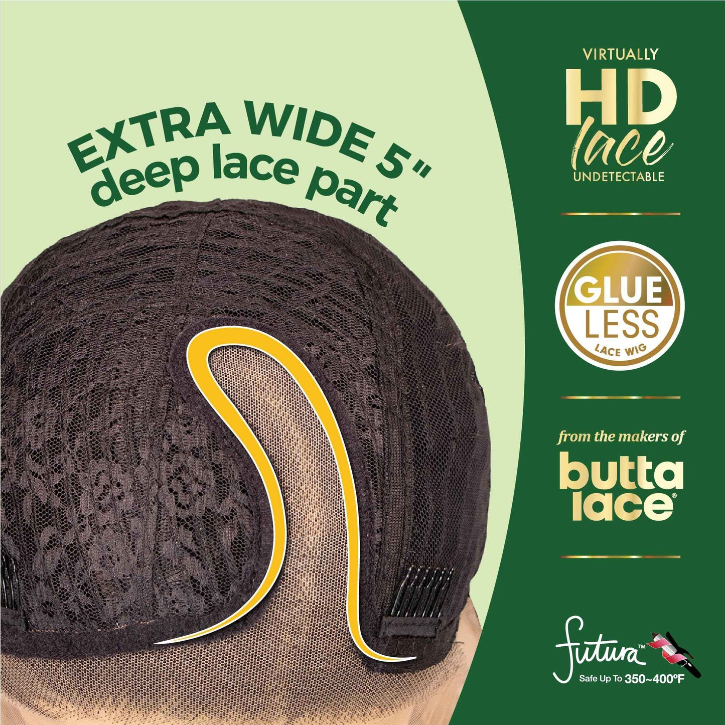 Sensationnel Chicbob Lace Frontwig - Lob Unit 3 Face Framing Glueless Wig Wide 5 Inch Deep Part Synthetic Preplucked Hairline (LIGHTASHBLONDE)