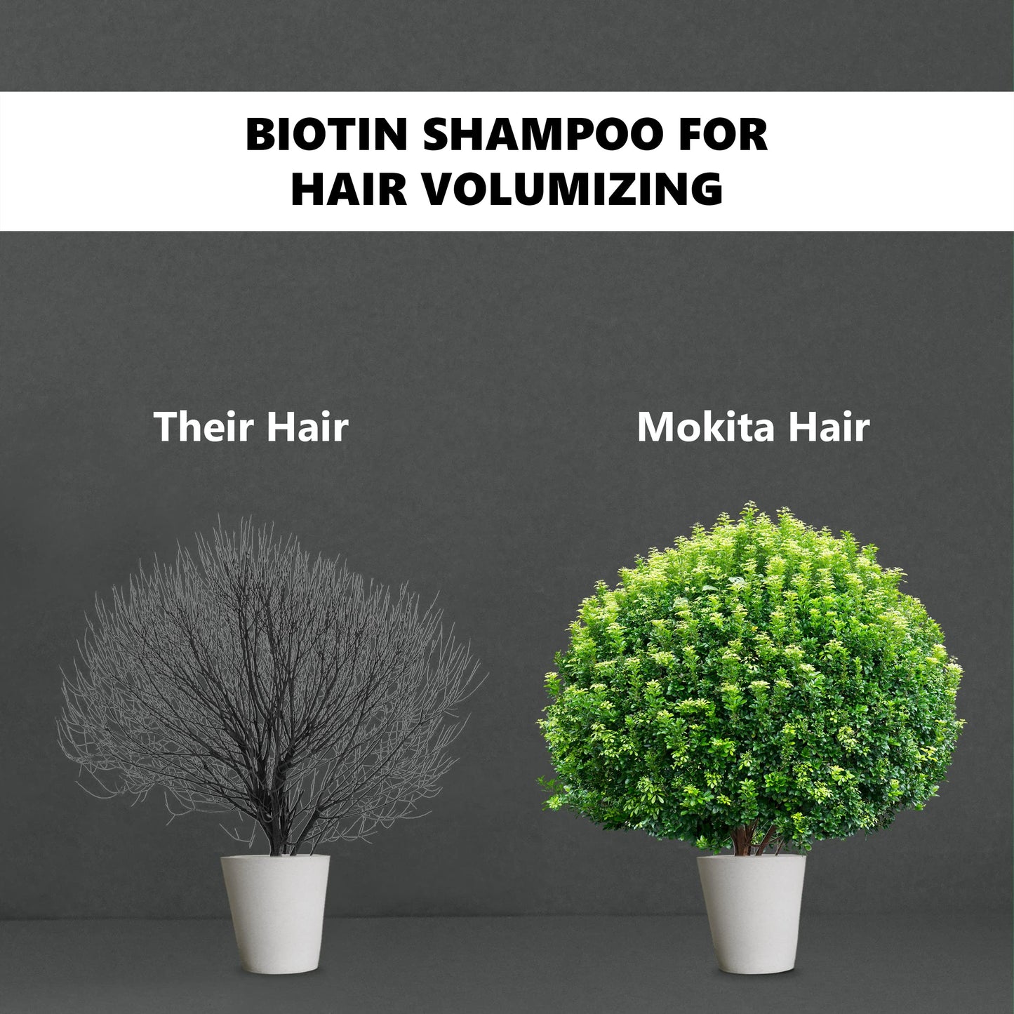 Mokita Naturals Hair Thickening Shampoo & Biotin Hair Volumizing Shampoo for Thinning Hair, Regrowth Thickening Products for Men and Women, Sulfate Free & Vegan-Friendly Mens Shampoo 8.5 Ounces