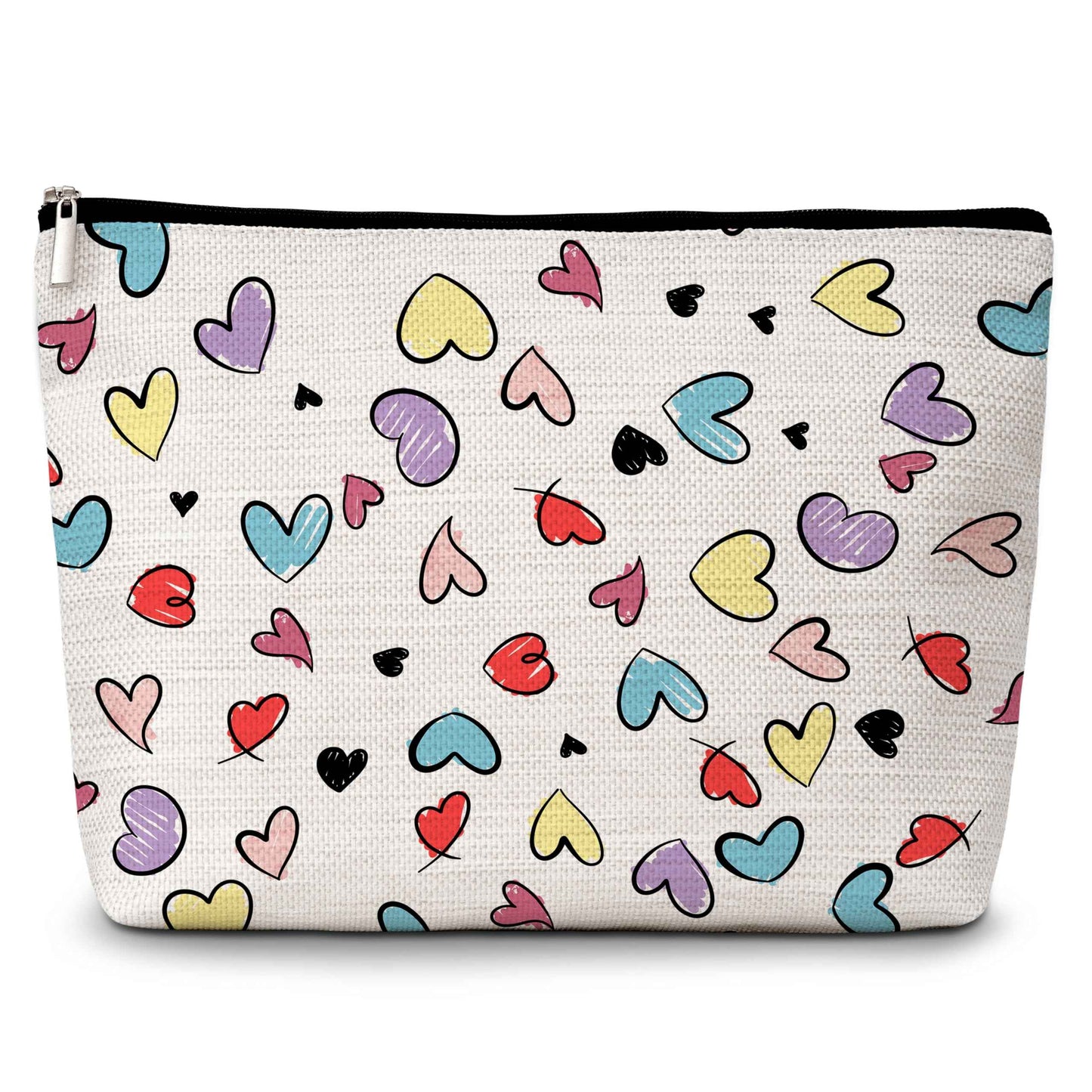 GREOXG Heart Makeup Bag, Small Travel Cosmetic Bag with Zipper, Cute Makeup Pouch Gift Ideas for Women Teen Girls Friends Mom Sisters Teacher Birthday Christmas Wedding Graduation-E23