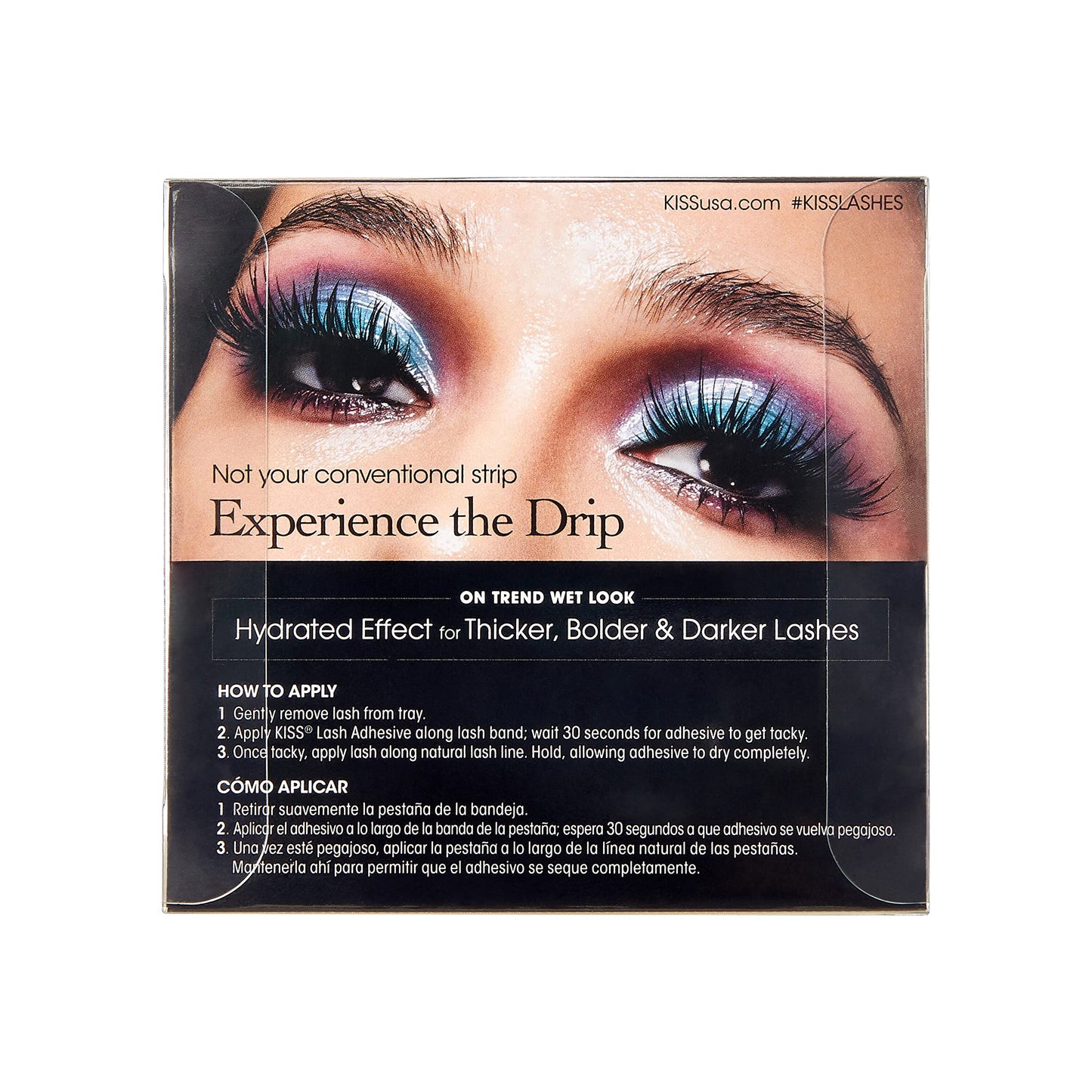 KISS Lash Drip False Eyelashes, Spiky X Boosted Volume, Unique Wet Look Hydrated Effect, Multi-Length Rewearable Fake Eyelashes, Wispy Crisscross Lash Pattern, Style ?˜Icy?? 1 Pair