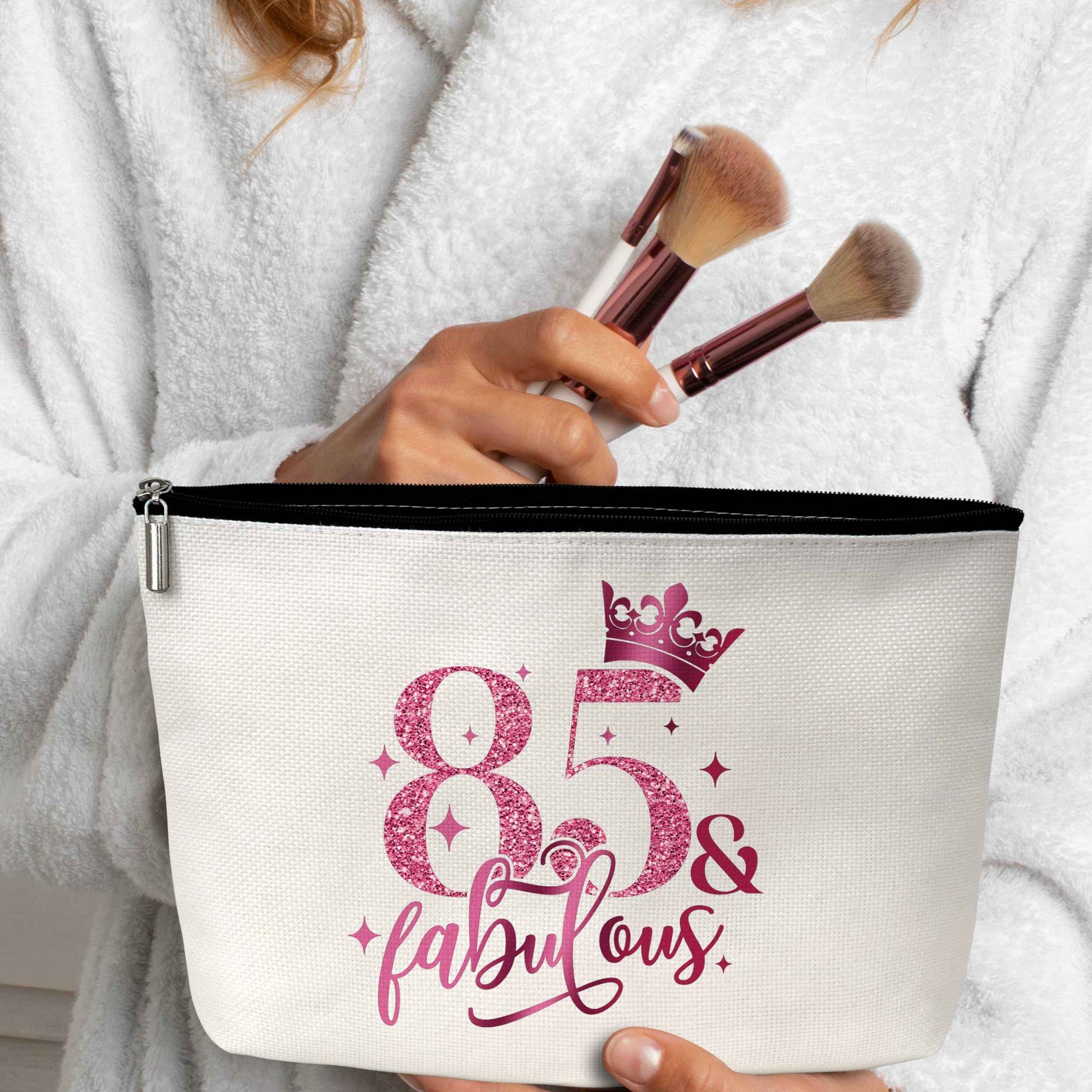 GREOXG 85th Birthday Gift for Women - Pink Fabulous Makeup Bag for 85 Years Old Sisters, Mom, Grandma, Friends-B19