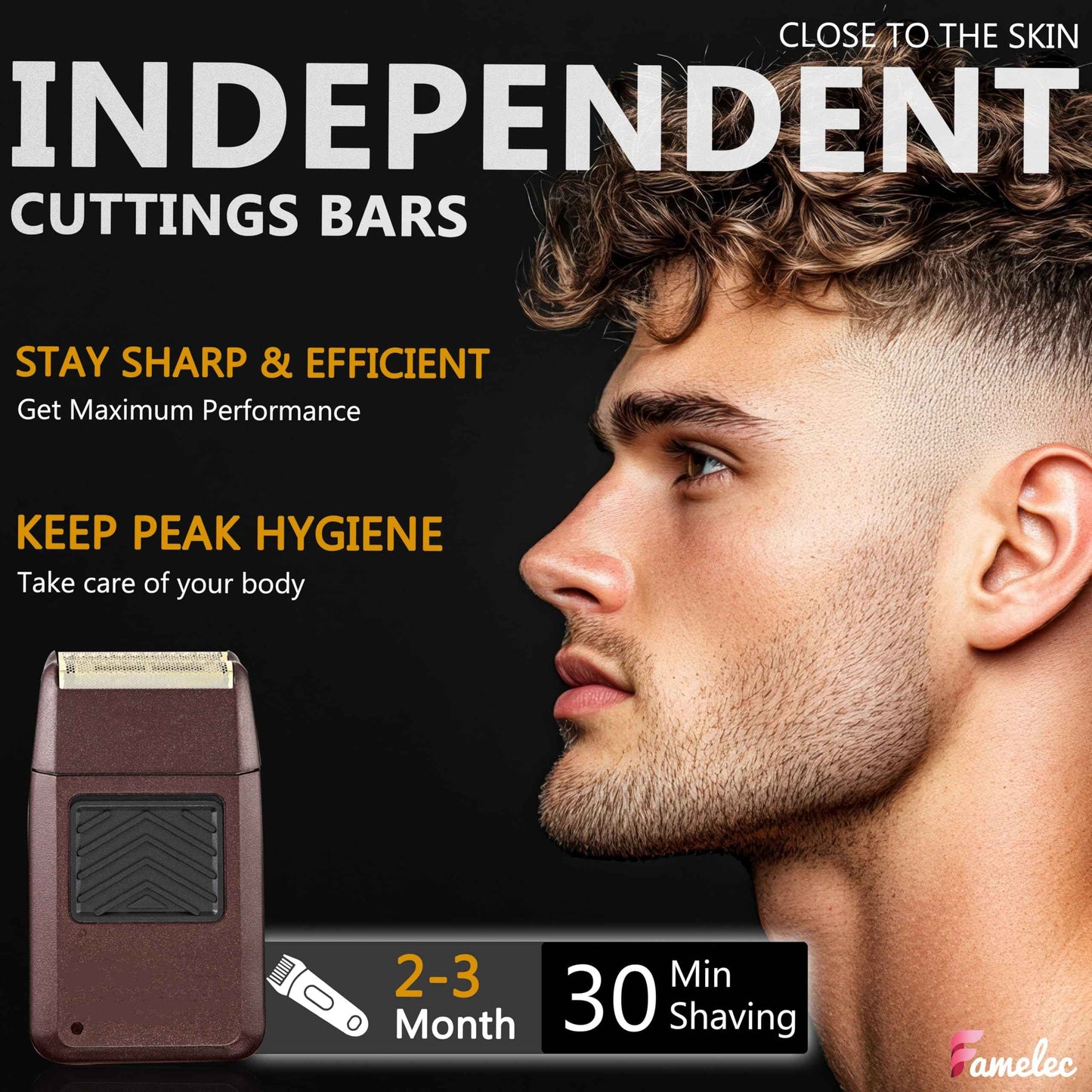 FAMELEC 2 Pack for Wahl Shaver Foil Replacement Professional 5 Star Series Finale Shaver, Fit for Foil Cutter Bar Assembly Gold Super Close Shaving Models 7031-100 7043-100 7031-200