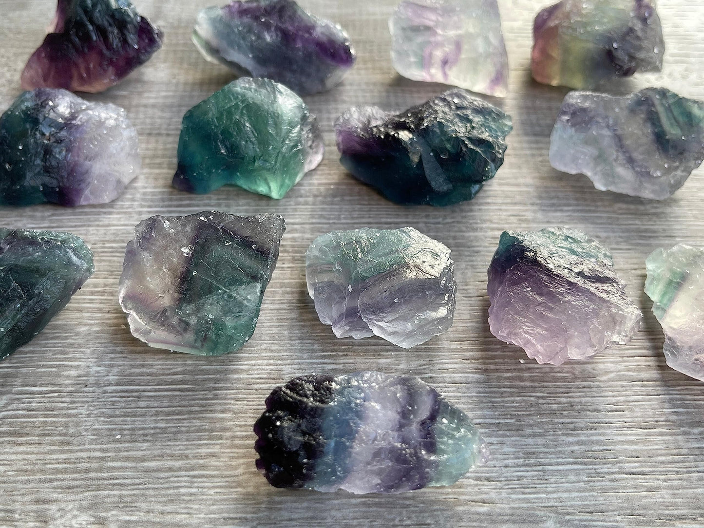 GAF TREASURES Wholesale Raw Rainbow Fluorite Crystals, Natural Rainbow Fluorite Stone, Natural Rough Rainbow Fluorite Crystals, Rainbow Fluorite Healing Crystals (Rainbow Fluorite, 0.25 Pound)