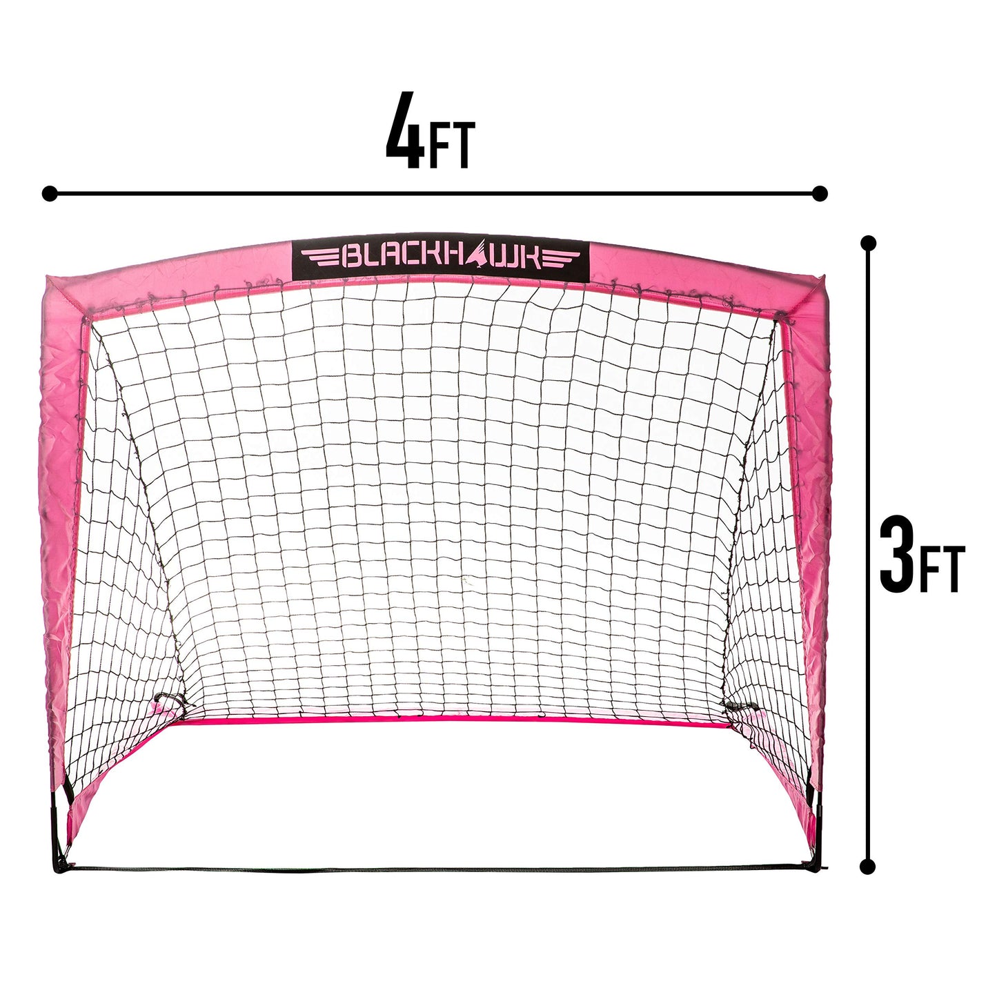 Franklin Sports Blackhawk Backyard Soccer Goal - Portable Kids Soccer Net - Pop Up Folding Indoor + Outdoor Goals - 4' x 3' - Pink