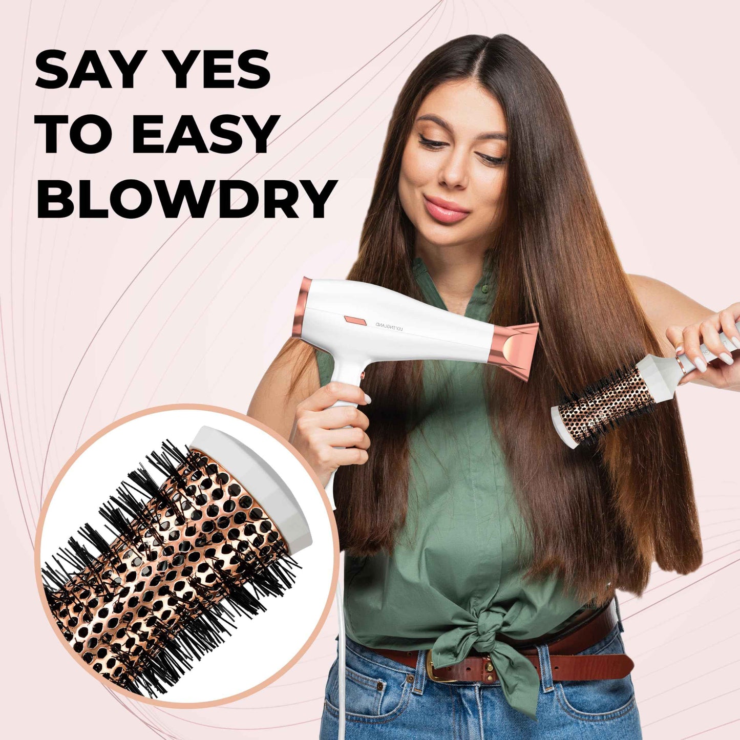 Styling and Detangling Hair Brush Kit with Barrel, Ombre, and Rose Gold Brushes – All-in-One Hair Care Bundle for Smooth, Tangle-Free Hair and Salon-Worthy Styling