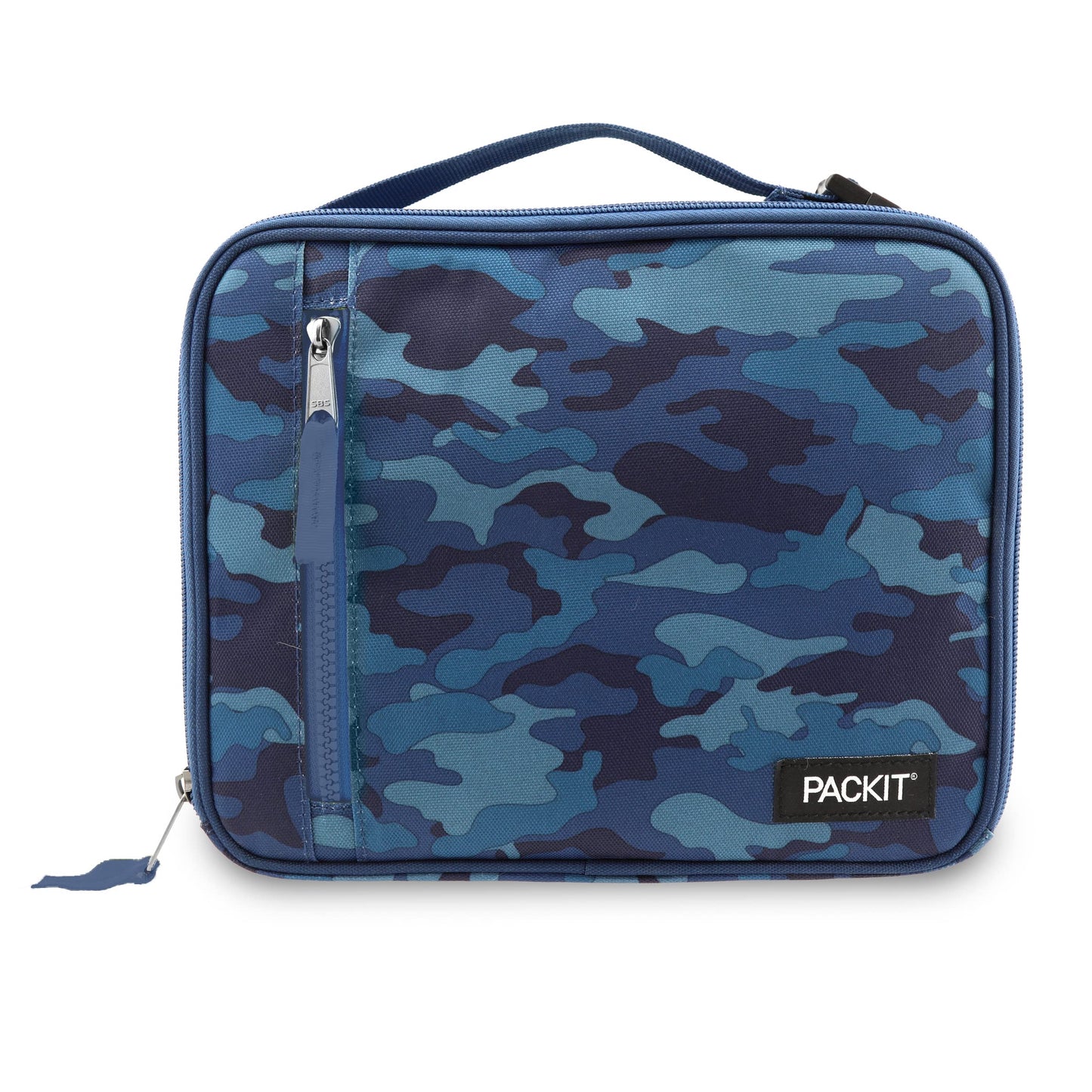 PackIt Freezable Classic Lunch Box, Blue Camo, Built with EcoFreeze Technology, Collapsible, Reusable, Zip Closure With Zip Front Pocket and Buckle Handle, Designed for Lunches