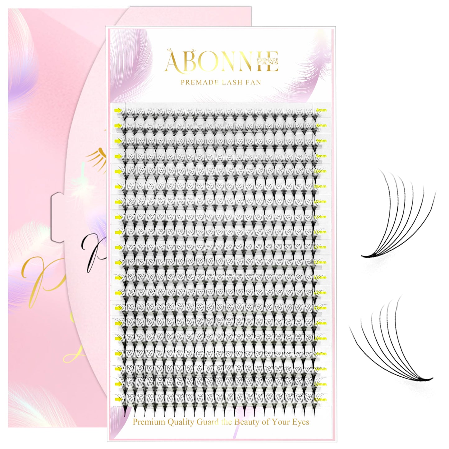 ABONNIE Premade Fans Eyelash Extensions, 400 Fans 6D 8-15mm Mix Promades Eyelash Fans,0.07 Thickness C Curl Premade Lash Fans, Handmade Premade Fans Volume Lash Extensions(Pointy Base 6D 0.07-C 8-15)