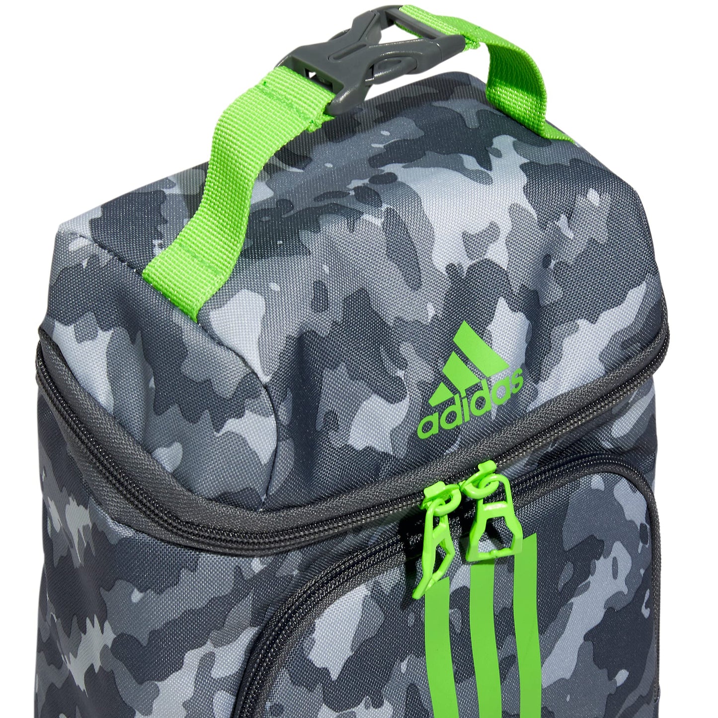 adidas Excel 2 Insulated Lunch Bag, Essential Camo Grey/Lucid Lime Green, One Size