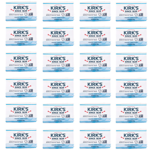 Kirk's Original Coco Castile Bar Soap Original Fresh Scent 4 Ounces (Pack of 24)