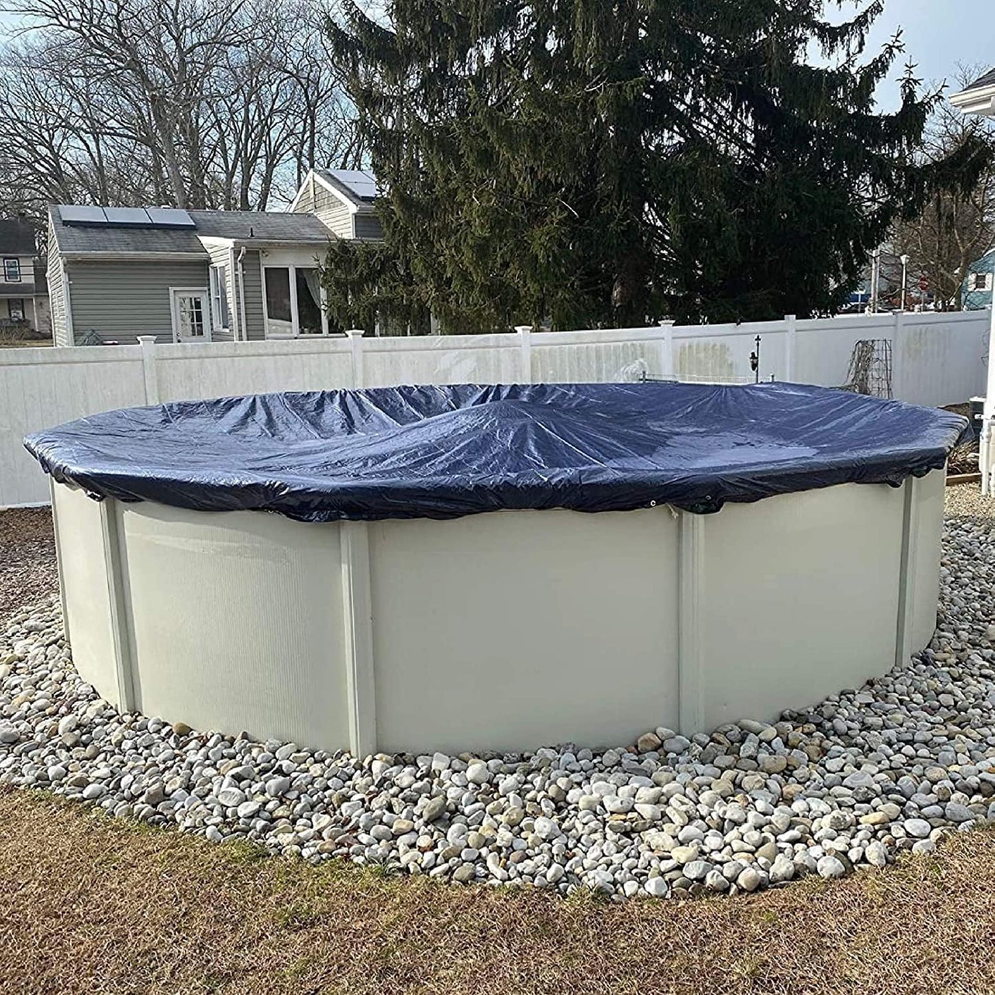 Winter Block Winter Pool Cover for Above Ground Pools, 27’ Ft., Round Winter Aboveground Pool Cover, 8-Year Warranty, Includes Winch and Cable, Superior Strength & Durability, UV Protected