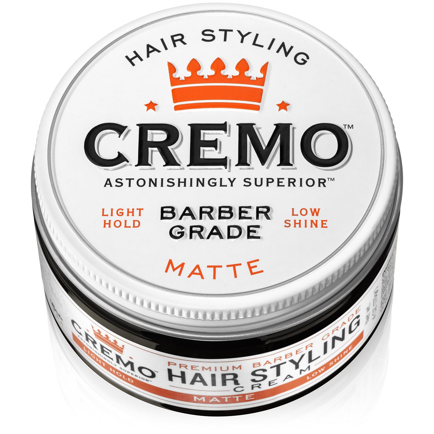 Cremo Premium Barber Grade Hair Styling Matte Cream, Light Hold, Low Shine, 4 Oz