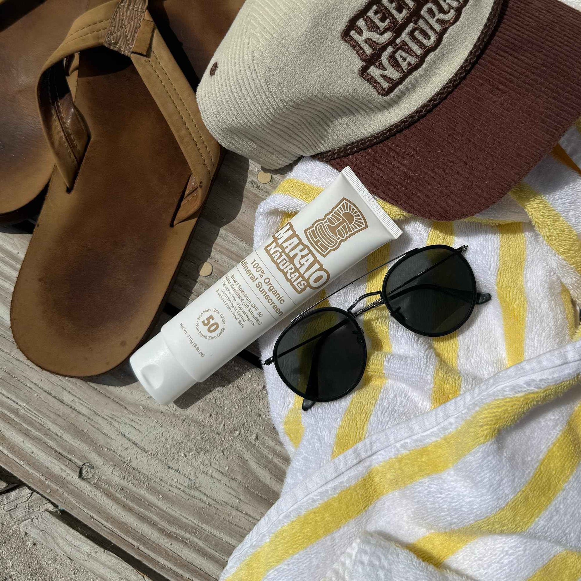 Makaio Naturals 100% Organic Mineral Sunscreen SPF 50 – Face & Body, Unscented, No White Cast, Non-Nano Zinc, Vegan, Hypoallergenic, Reef Safe, Dermatologist Tested, 3.88 fl oz