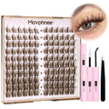 Brown Lash Clusters Kit Dark Brown Eyelash Clusters 120 Pcs Natural Lash Extension Kit 10-16MM CC Curl Individual Lashes Kit with Lash Bond and Seal Lash Glue and Tweezers by Mavphnee