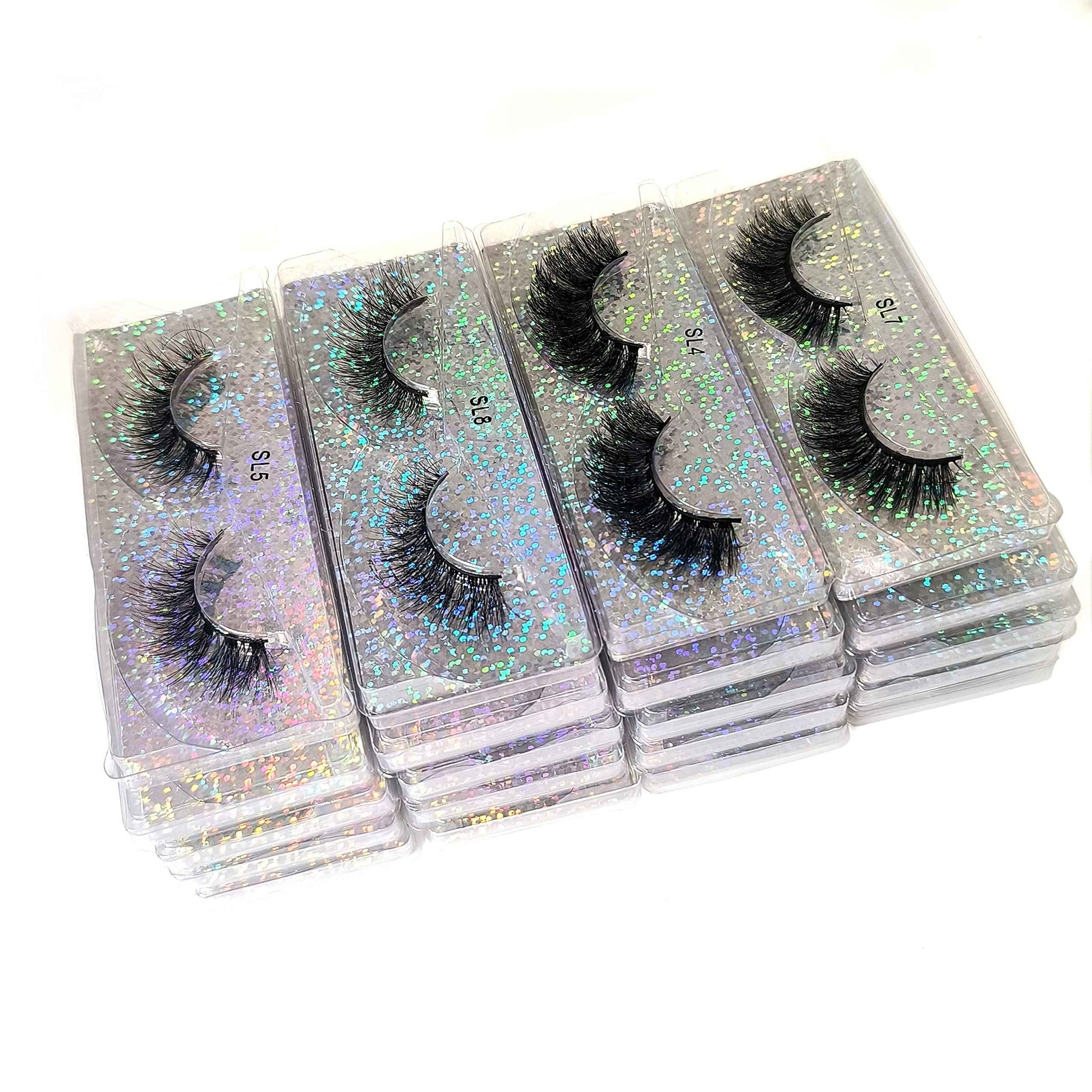 U-Hotmi 3D Faux Mink Lashes Fake Eyelashes Bulk Wholesale Fales Eyelashes 16mm Natural(50 pairs)