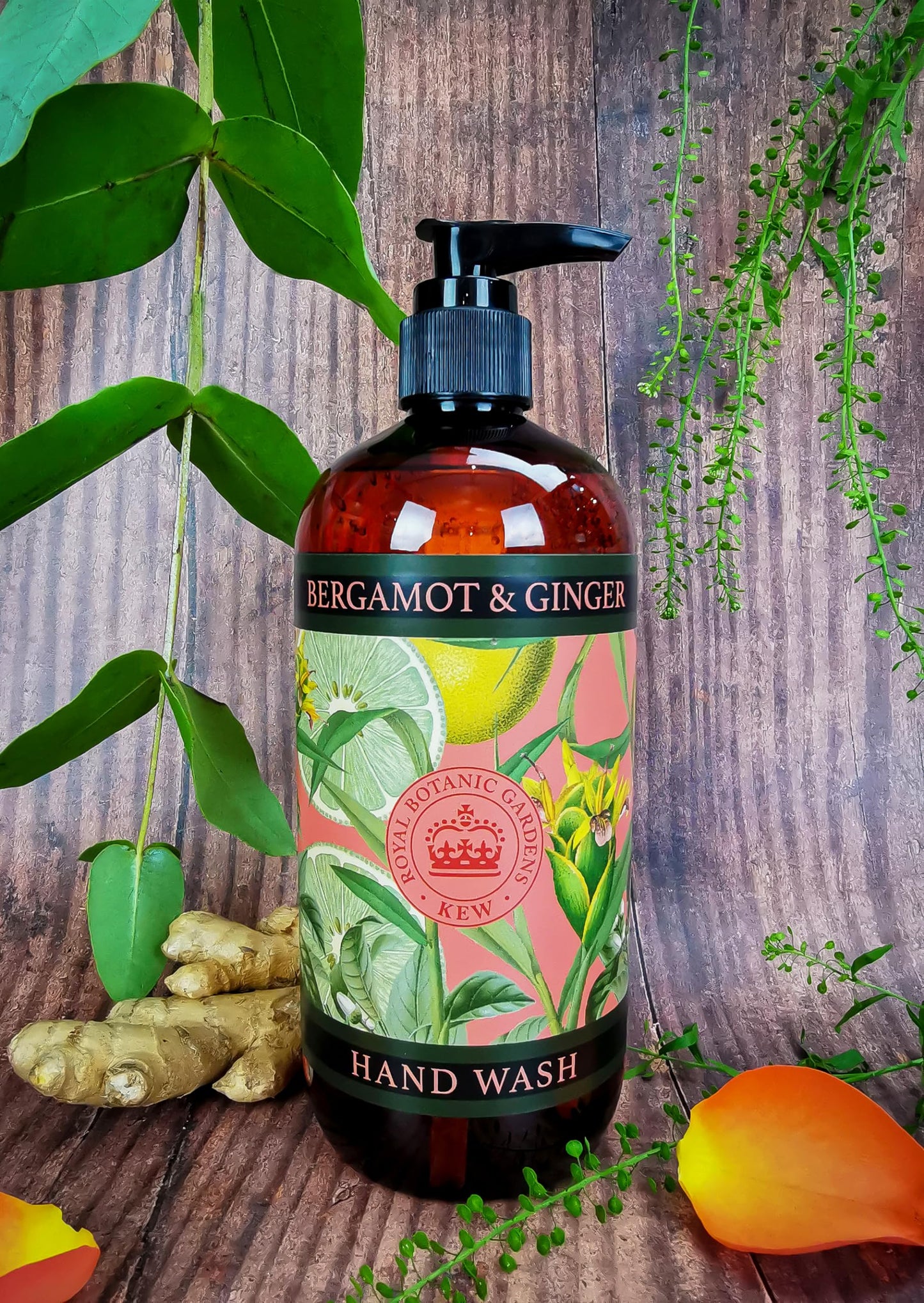 The English Soap Company Kew Gardens Luxury Hand and Body Wash, Refreshing Botanical Wash with a Rich Lather, Enriched with Soothing Aloe Vera and Vitamin E, Fig and Grape Scent 500ml