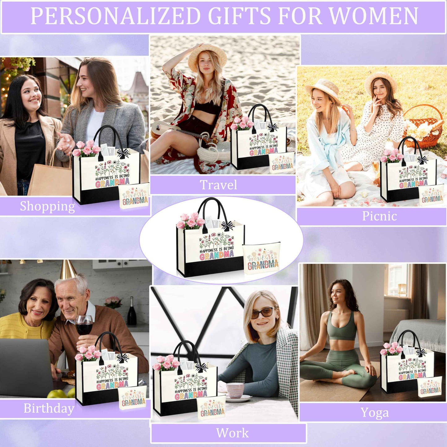 SiplyHaven Grandma Gifts for Birthday Grandma Christmas Gifts Set from Granddaughter Grandson Grandchildren Grandkids for Grandma Gift Basket