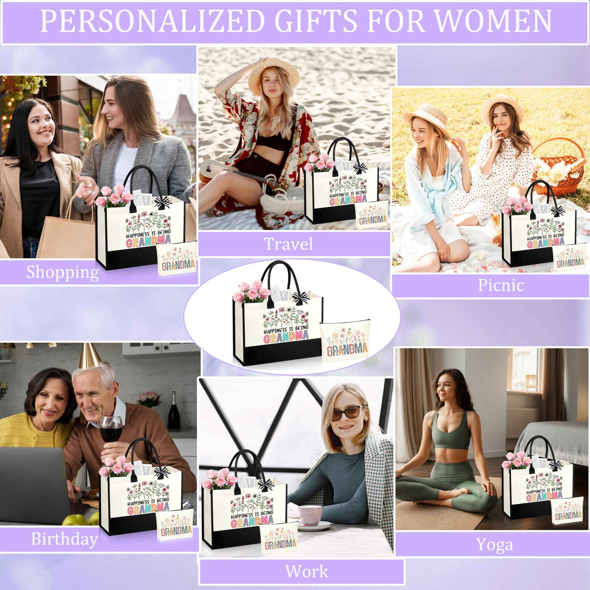 SiplyHaven Grandma Gifts for Birthday Grandma Christmas Gifts Set from Granddaughter Grandson Grandchildren Grandkids for Grandma Gift Basket