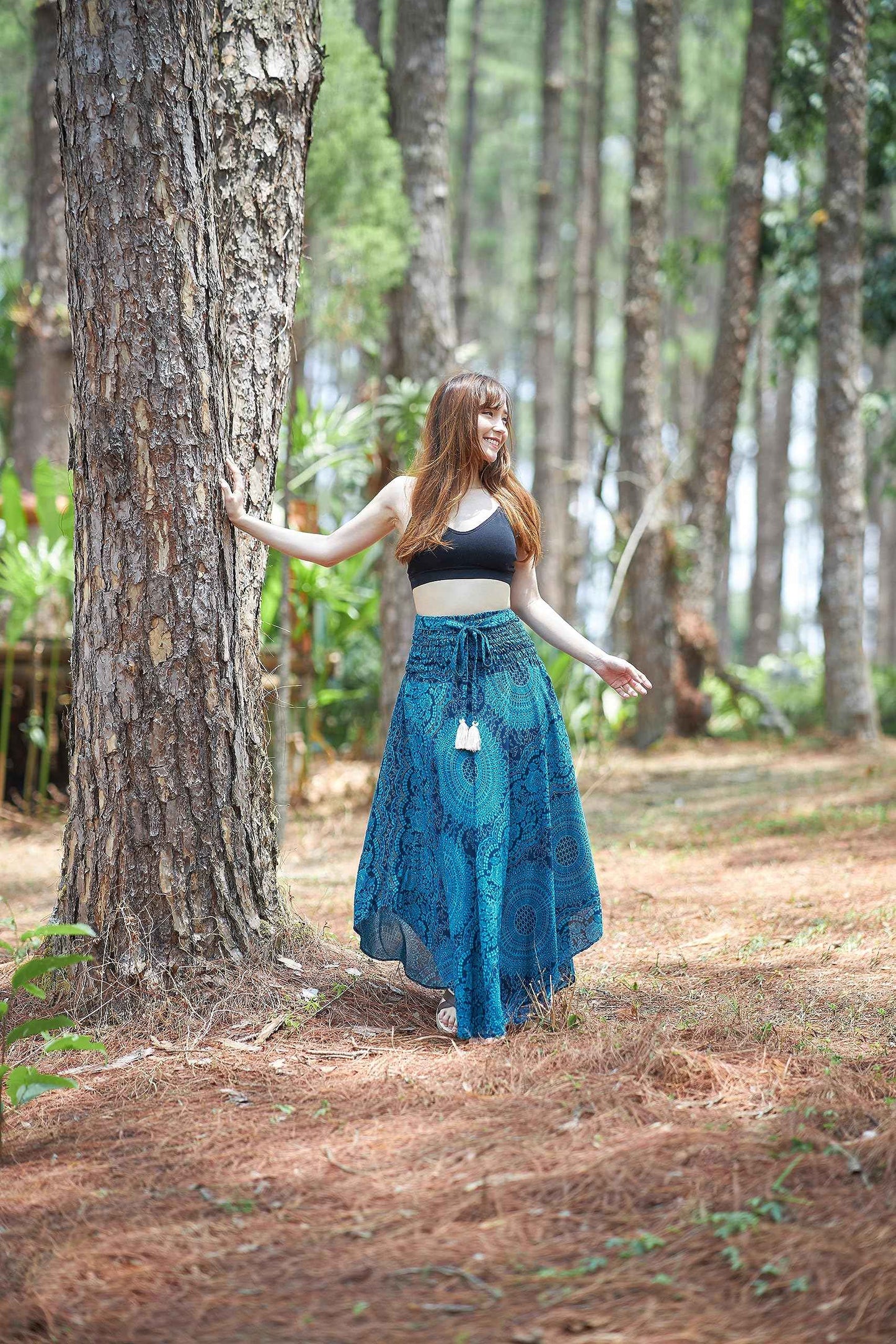 Lannaclothesdesign Women's Long Maxi Skirt Bohemian Gypsy Hippie Style Clothing Boho Skirts