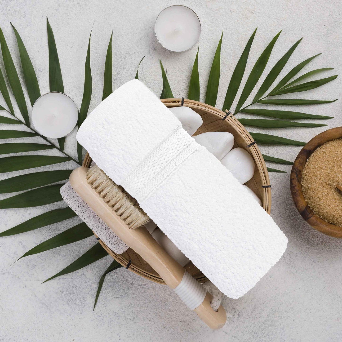 Towel and Linen Mart 100% Cotton- Wash Cloth Set -Pack of 4,Quick Dry,Luxurious,Absorbent,Soft Feel Spa & Hotel Perfect for Daily Use (12X12 White)