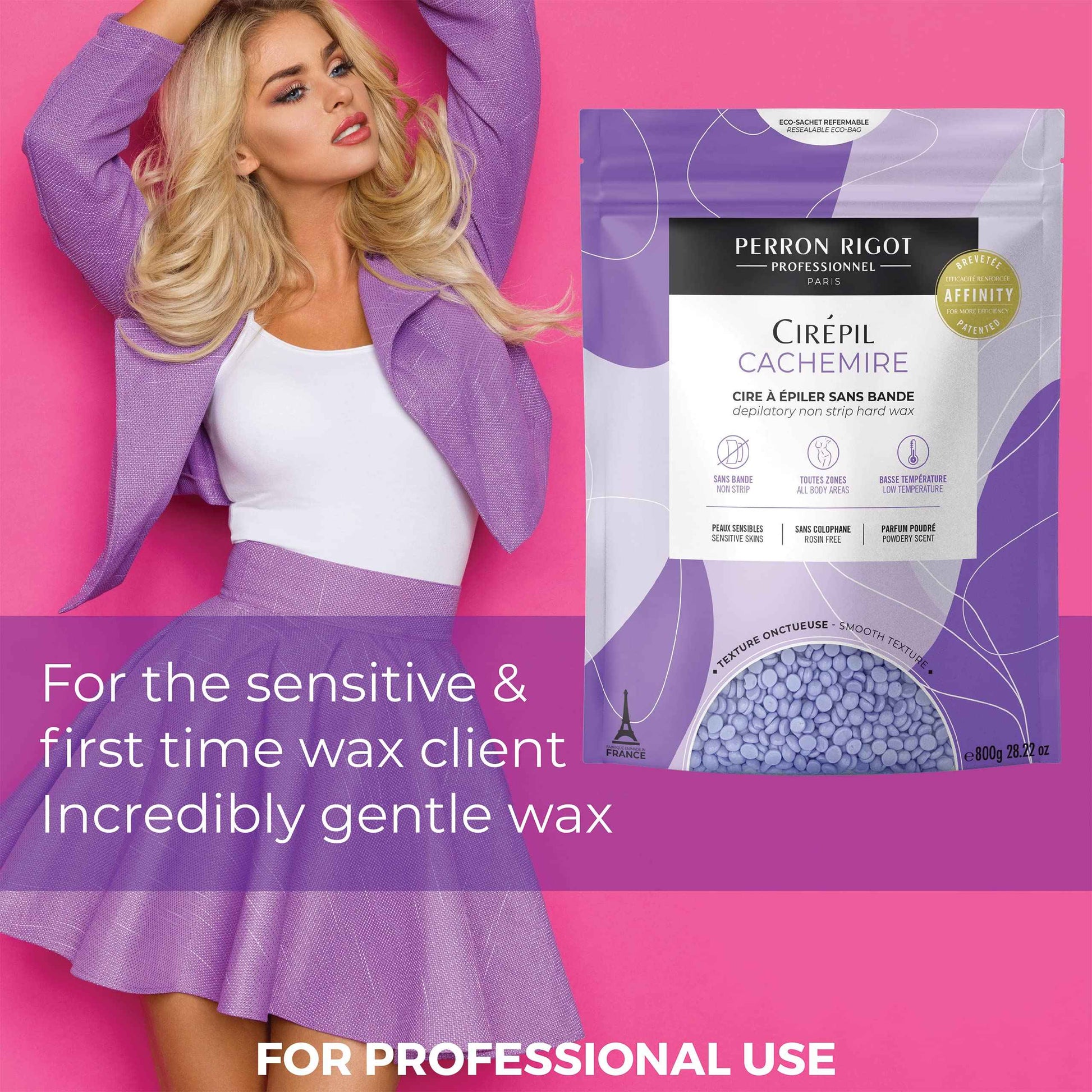 Cirepil - Cachemire - 800g / 28.22 oz Beads Bag - Dermatologist Tested, Allergen-Free - Perfect for Sensitive Skin, Intimate Areas or Beginners - Cashmere Wax Beads