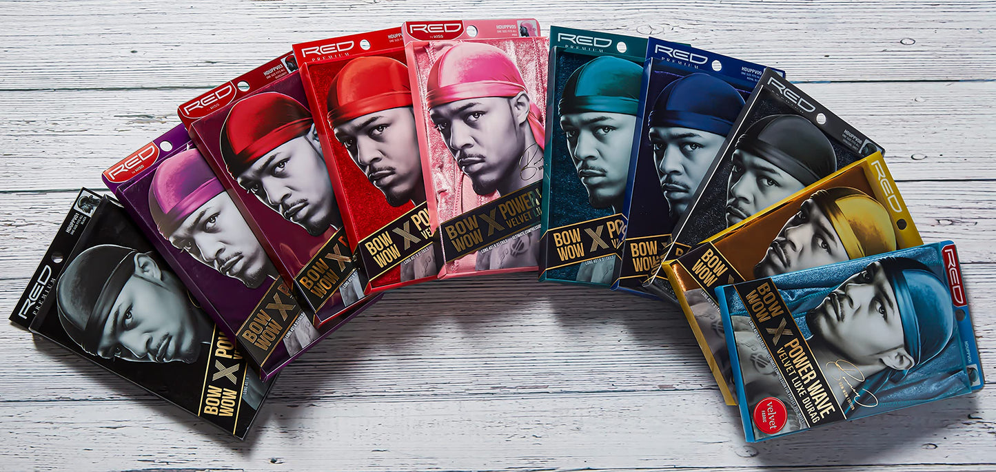 KISS RED Bow Wow Power Wave Velvet Luxe Durag (Pink)