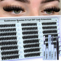Goddvenus Lash Clusters Kit Wispy Lashes clusters Natural Fluffy Eyelashes Clusters 12mm 14mm 16mm Mixed Cluster Eyelash Extensions Kit D Curl DIY Individual Lashes Kit with Bond and Seal Lash Glue